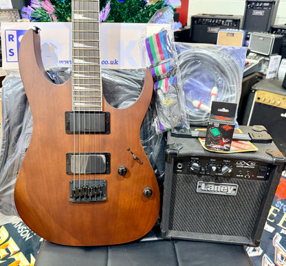 🎁 ELECTRIC GUITAR STARTER PACK 🎁 Ibanez Gio GRG121DX~Walnut Flat~ Laney Amp, Bag ,Tuner