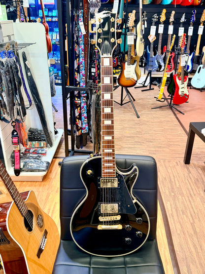 🔥2015🔥 Burny SRLC-55 Black Les Paul Custom~ Gold Hardware~ Japanese Import!