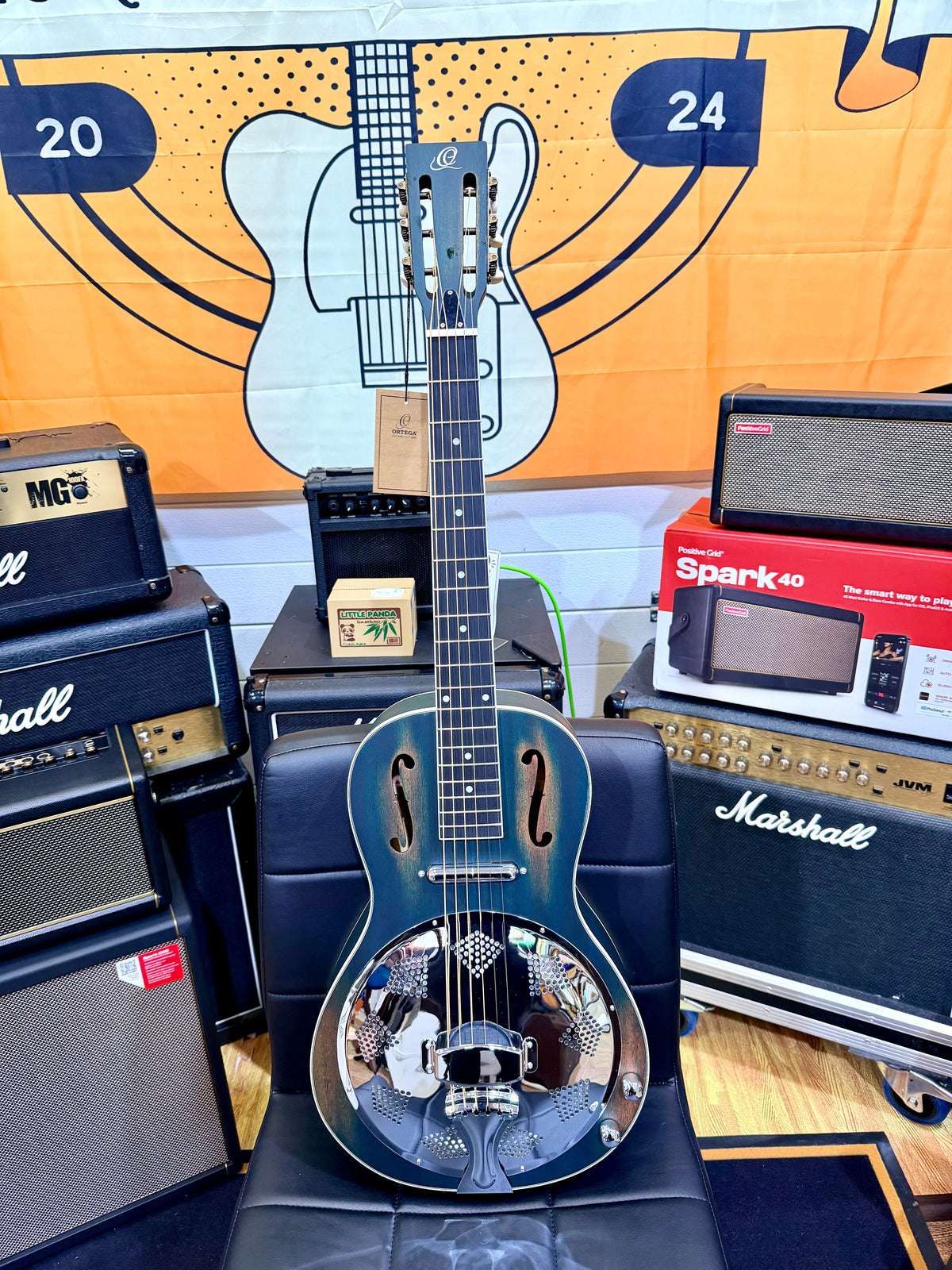 🔥NEW🔥 Ortega Americana Series RRG30E-DD Electro-Acoustic Resonator~ Denim!