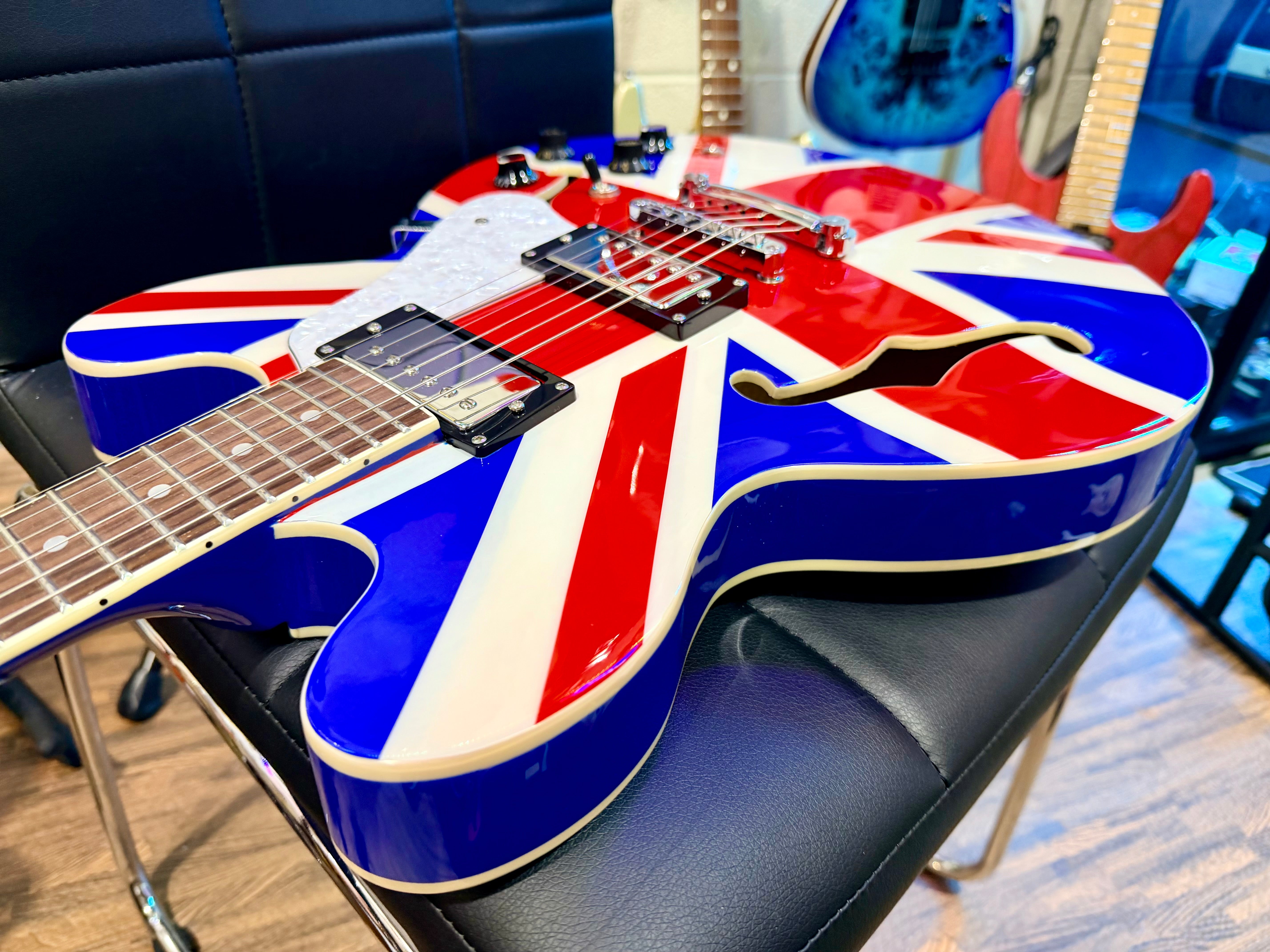 🇬🇧2025 LTD EDITION🇬🇧 Vintage Union Jack~ Semi Acoustic ‘335’ Guitar~VSA25UJ!
