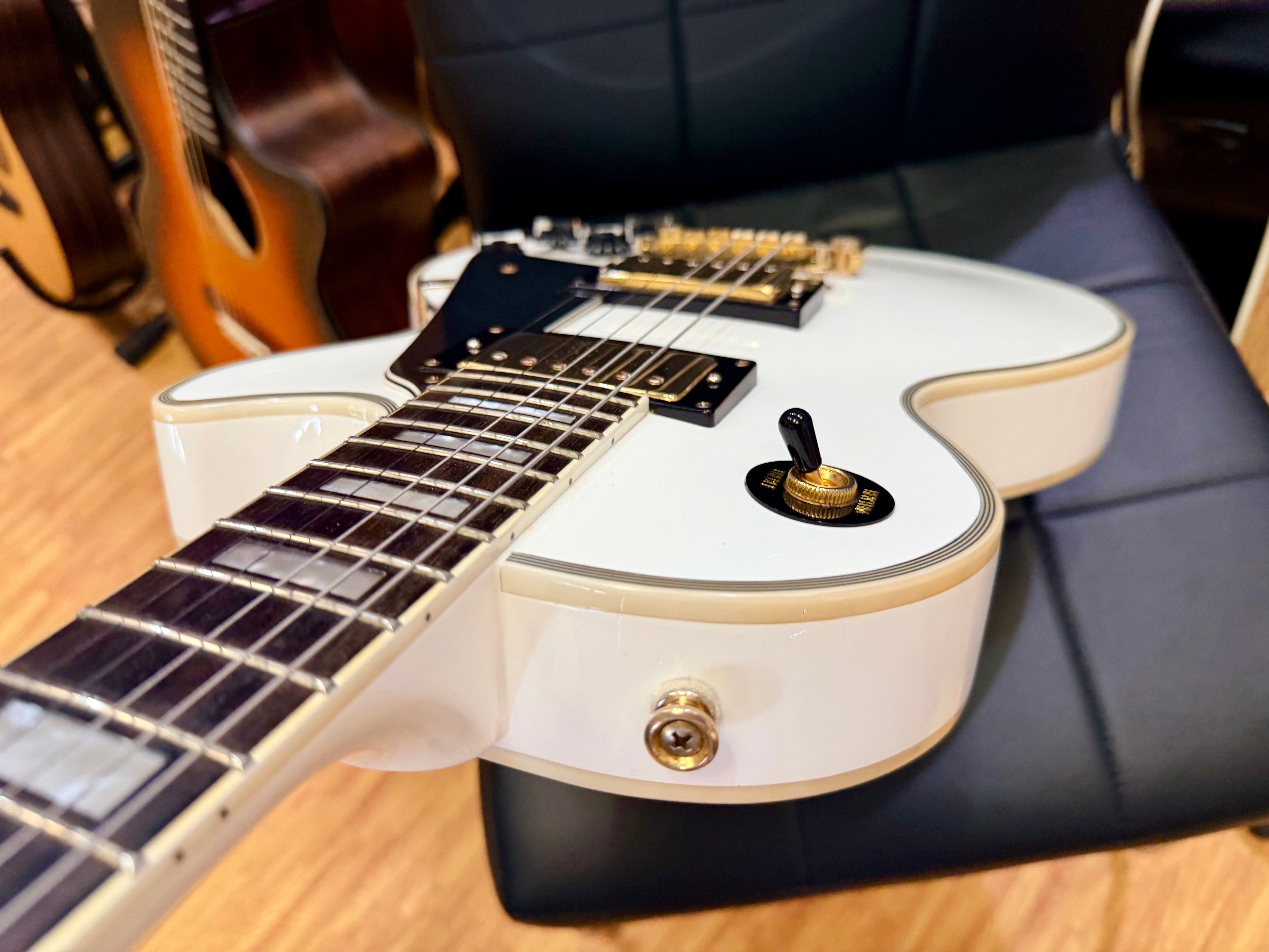 ⚡️7lb⚡️Epiphone Limited Edition Les Paul Custom Lite~ Alpine White & Gold~ 2019!