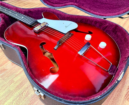 ✨VINTAGE✨ 1963 Harmony H53 Rocket~ Made in USA~ Semi-Hollow D’Armond P’up + Case