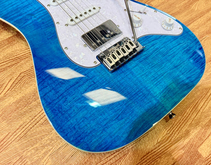 ⚡️NEW⚡️ JET JS-450 Flamed Ocean Blue Electric Guitar~ HSS Flame Top Strat~ 2026!