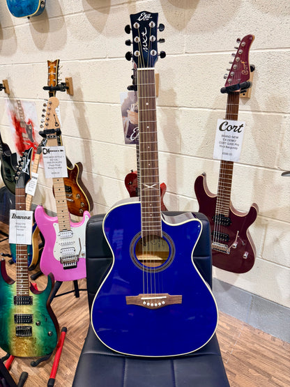 🔥NEW 2026🔥 Eko NXT A100CE Electro-Acoustic Guitar~ See Thru Blue~ Latest Model