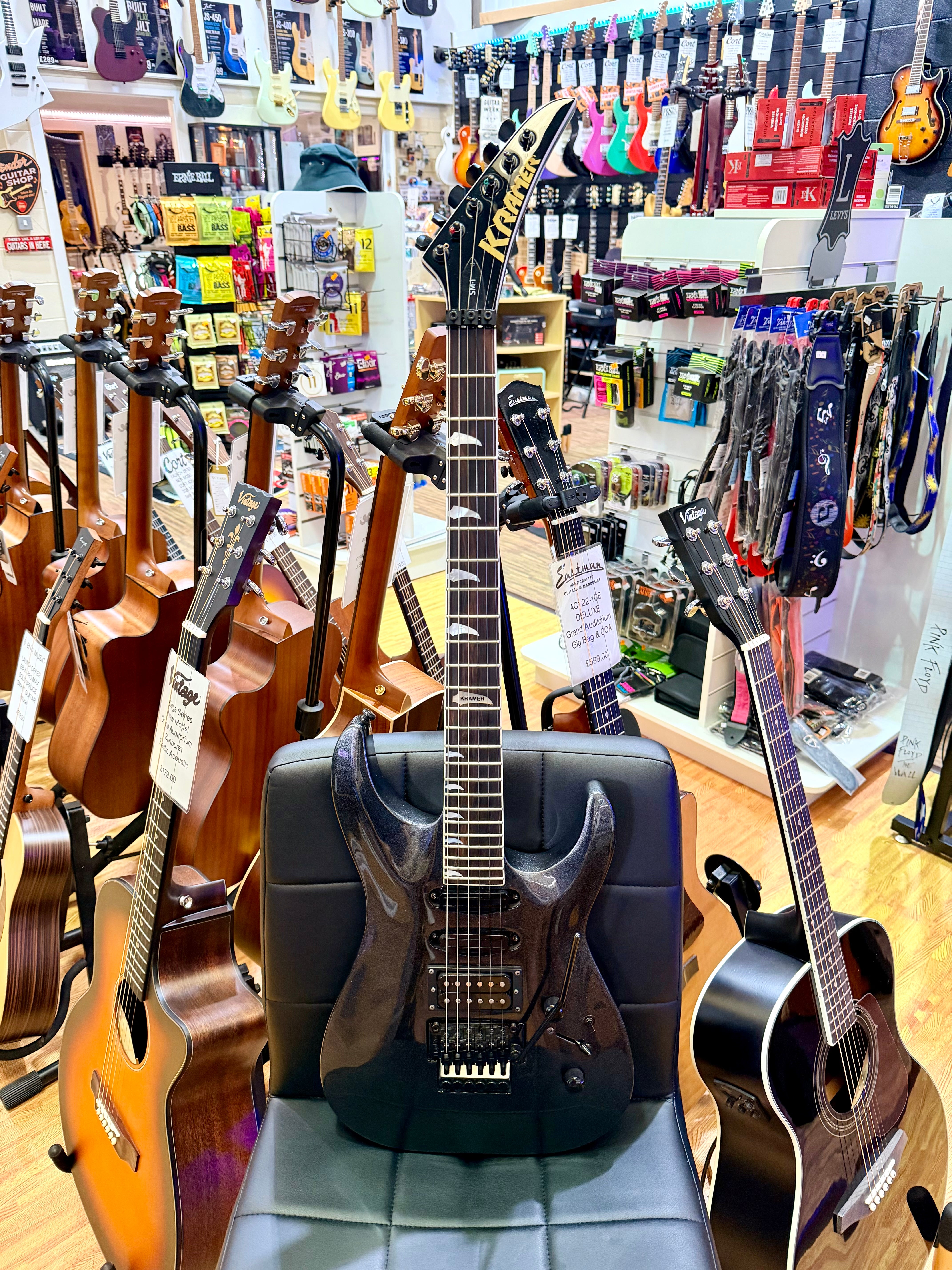 🔥2020🔥 Kramer SM-1 Maximum Steel~ Seymour Duncan Pickups & Floyd Rose Tremolo!