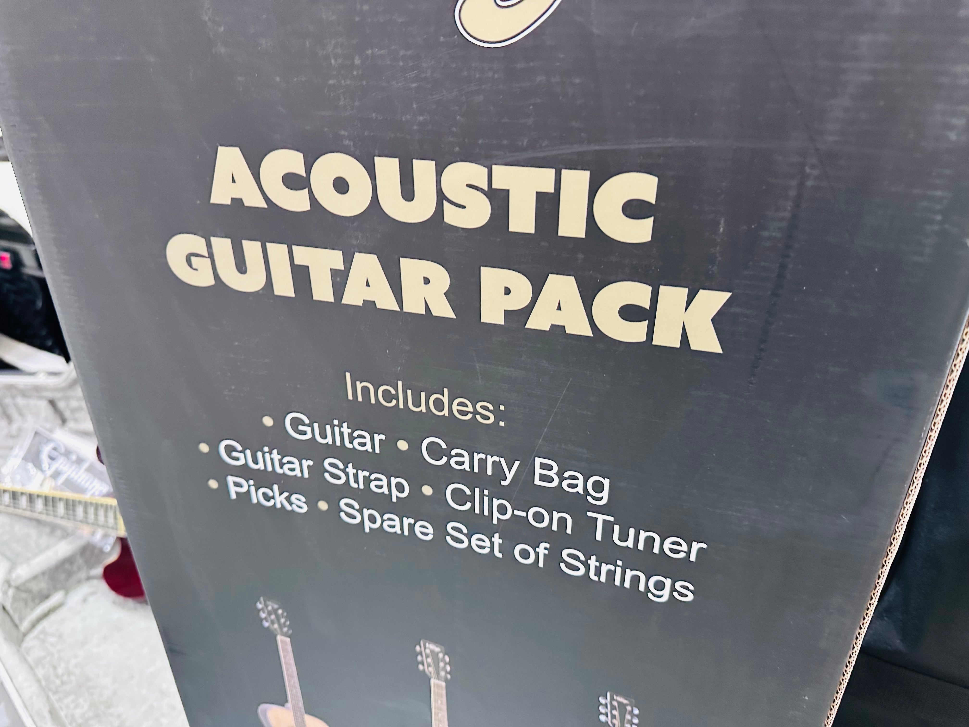 🌟NEW SPECIAL OFFER🌟 Vintage V300 Acoustic Folk Guitar Outfit~Full Starter Pack