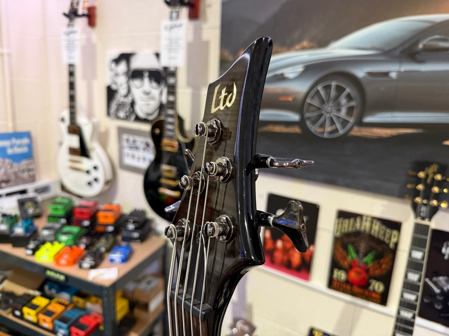 🔥5 STRING BASS🔥 ESP Ltd F-415FM~ See Thru Black~ EMG Pickups~ Electric Bass!