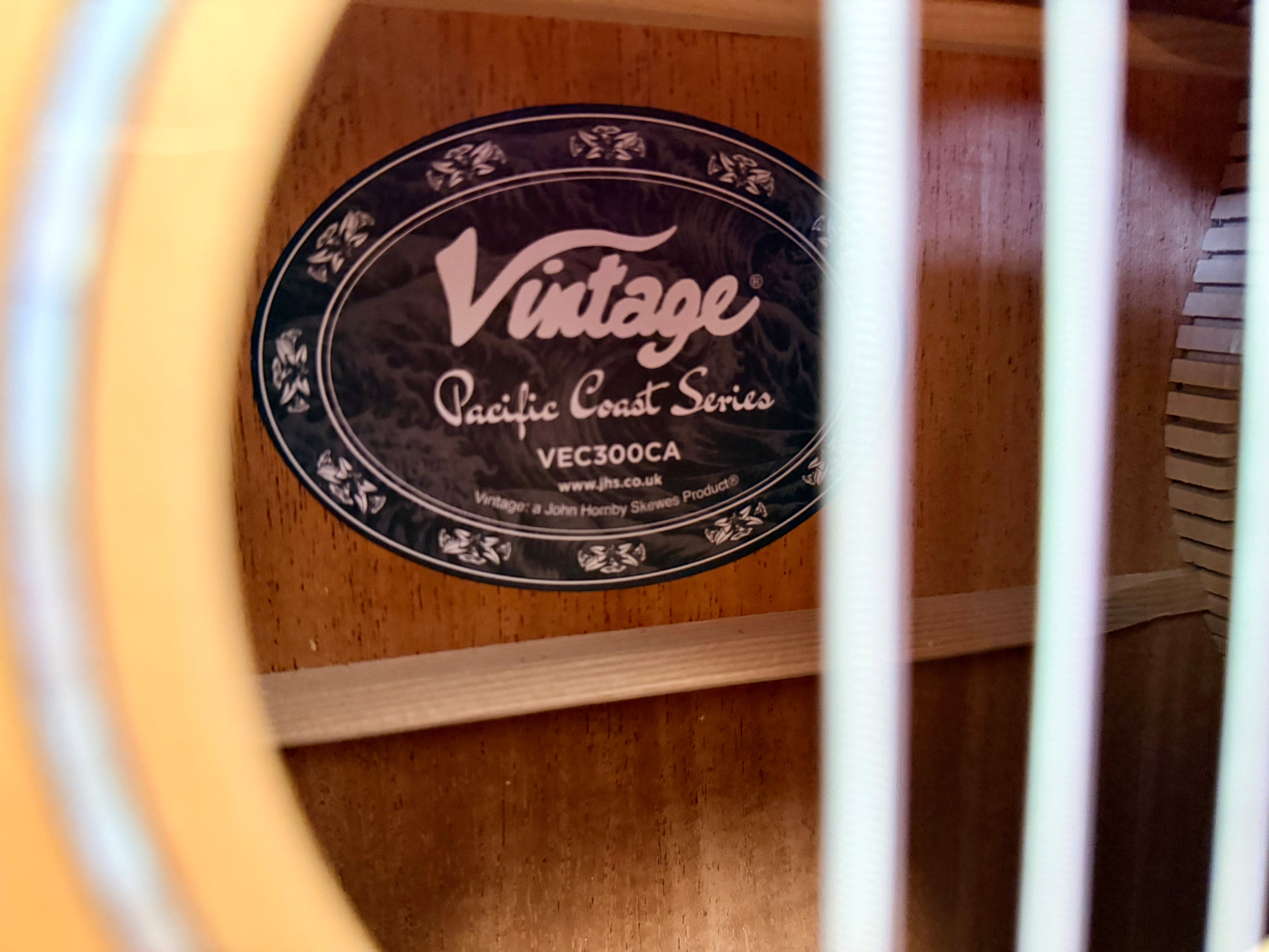✨NEW✨ Vintage Pacific Coast VEC300CA Electro-Acoustic Guitar~ Cappuccino Burst!