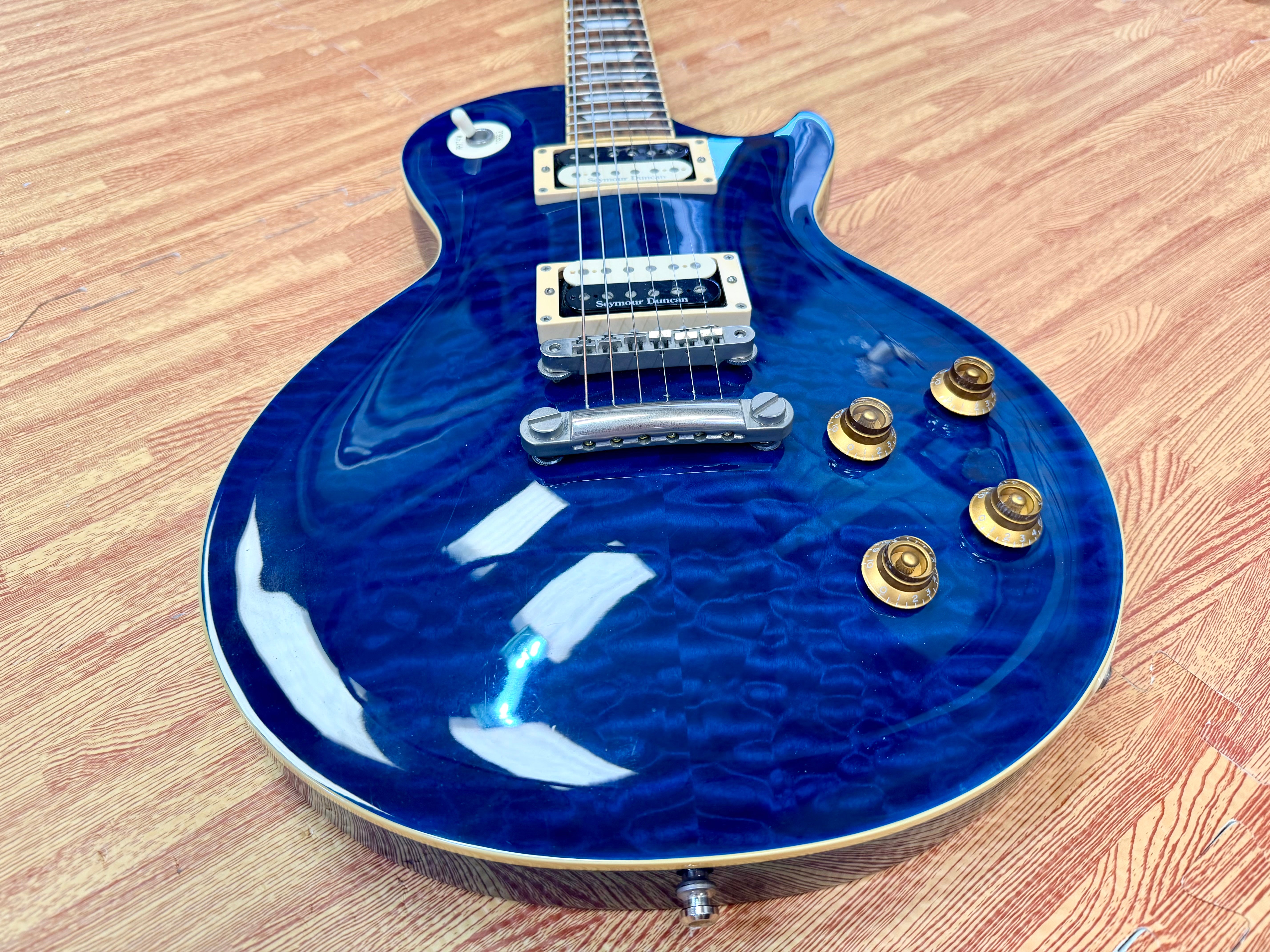 ✨2008✨ Edwards E-LP Limited Model Les Paul~ Blue Aqua Quilt~ Made in Japan 🇯🇵