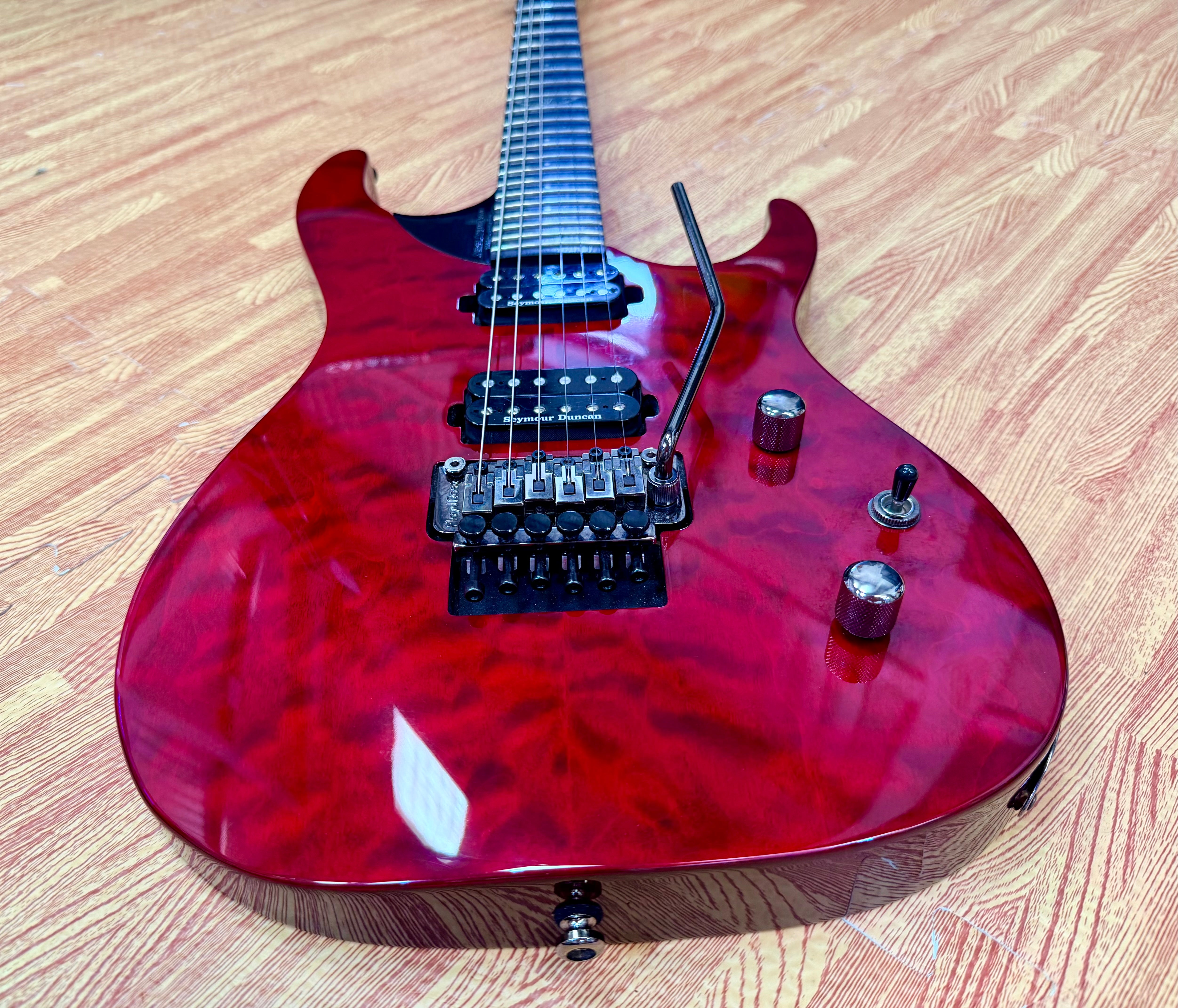 🔥RARE🔥 Washburn Parallaxe PXS10FRQTR Floyd Rose~ Seymour Duncan~ 2014~ Red