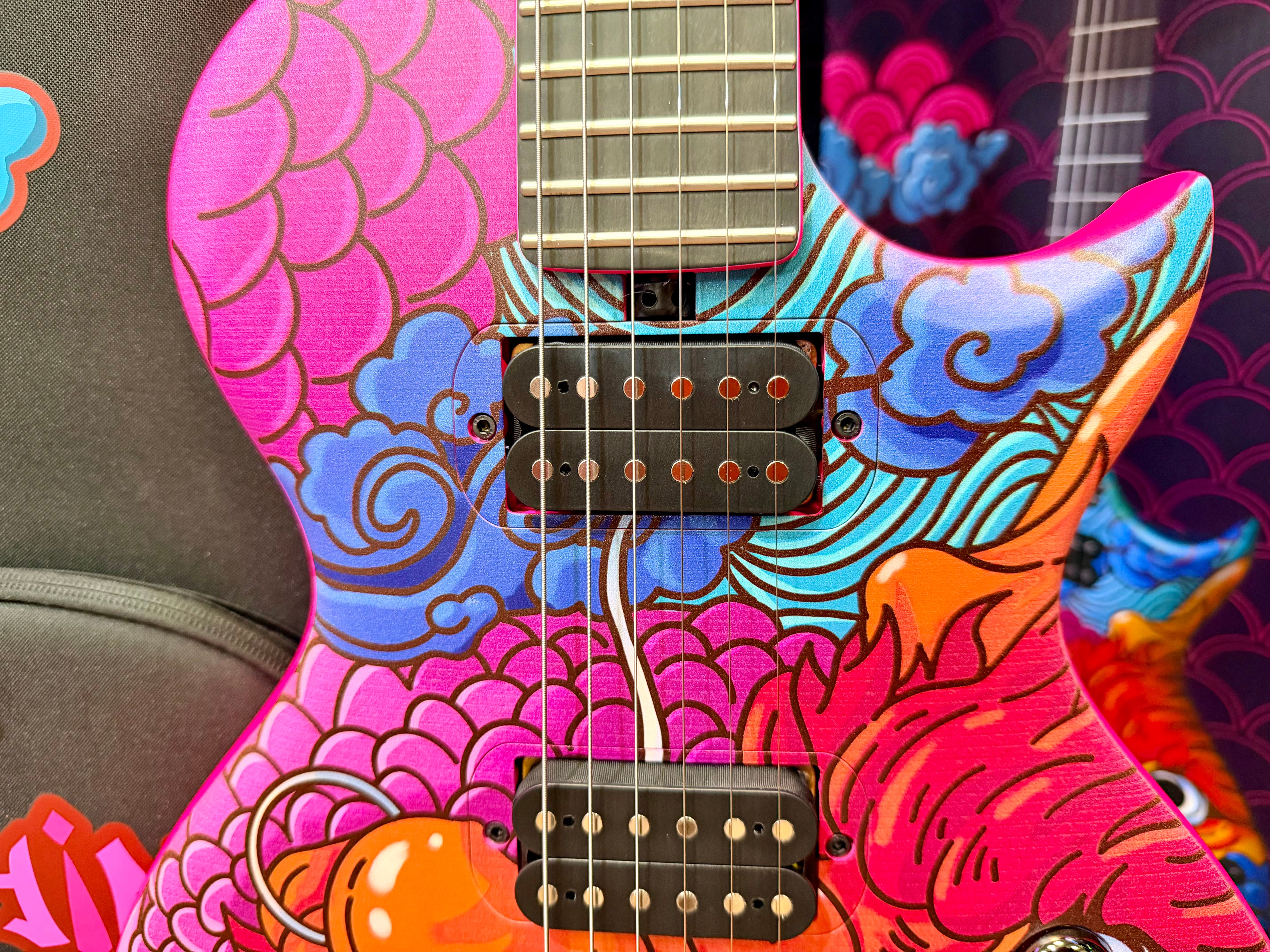 ✨NEW✨ Enya Nova Go Sonic Custom Dragon Artwork~ Smart Electric Guitar + Bag!