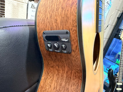🌟NEW🌟 Vintage VE1800N Stage Series 'Parlour' Electro-Acoustic Guitar ~ Natural
