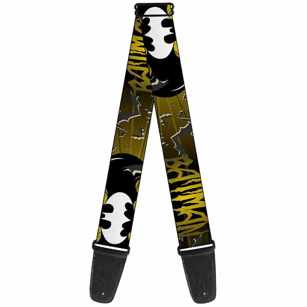 Buckle Down Batman Shield Black & Yellow Guitar Strap