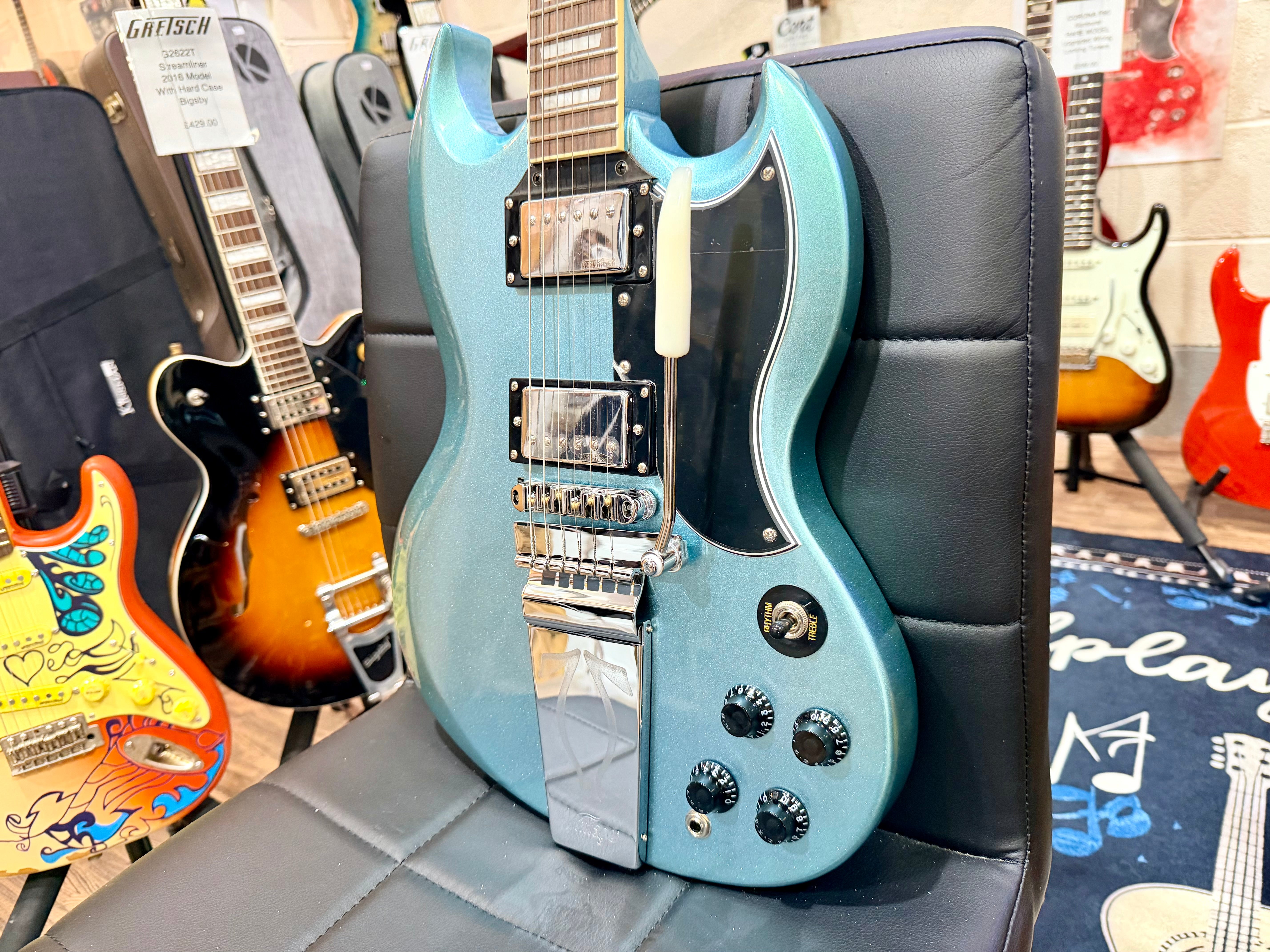 ⚡️B-STOCK⚡️ Vintage VS6 ReIssued~ Vibrola Tailpiece~ Gun Hill Blue SG ~ Tremolo!