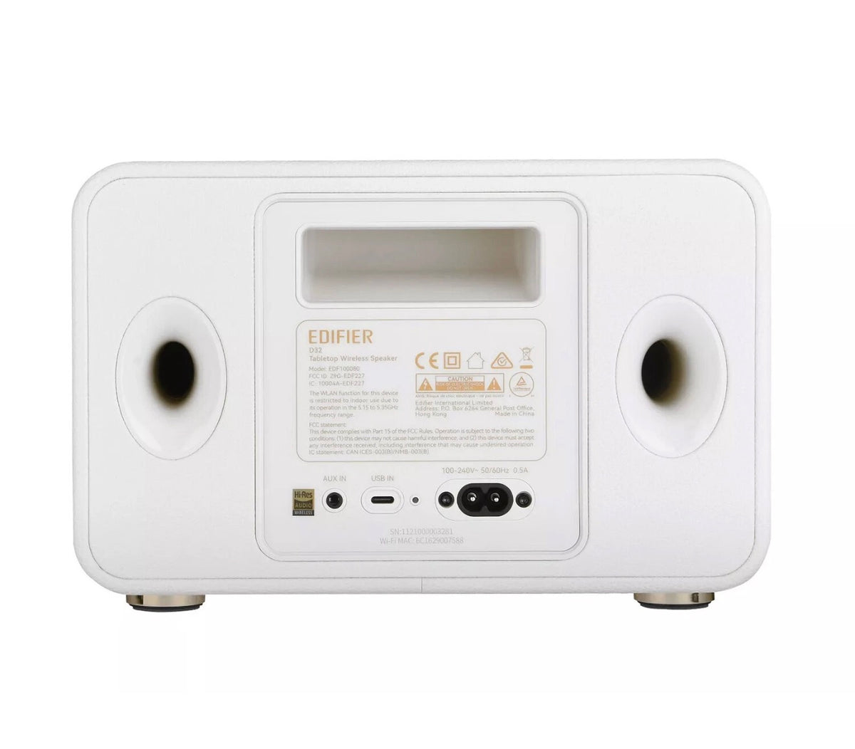 Edifier D32 Tabletop Retro Bluetooth Speaker Hi-Fi Hi-Res Audio 60W RMS - White
