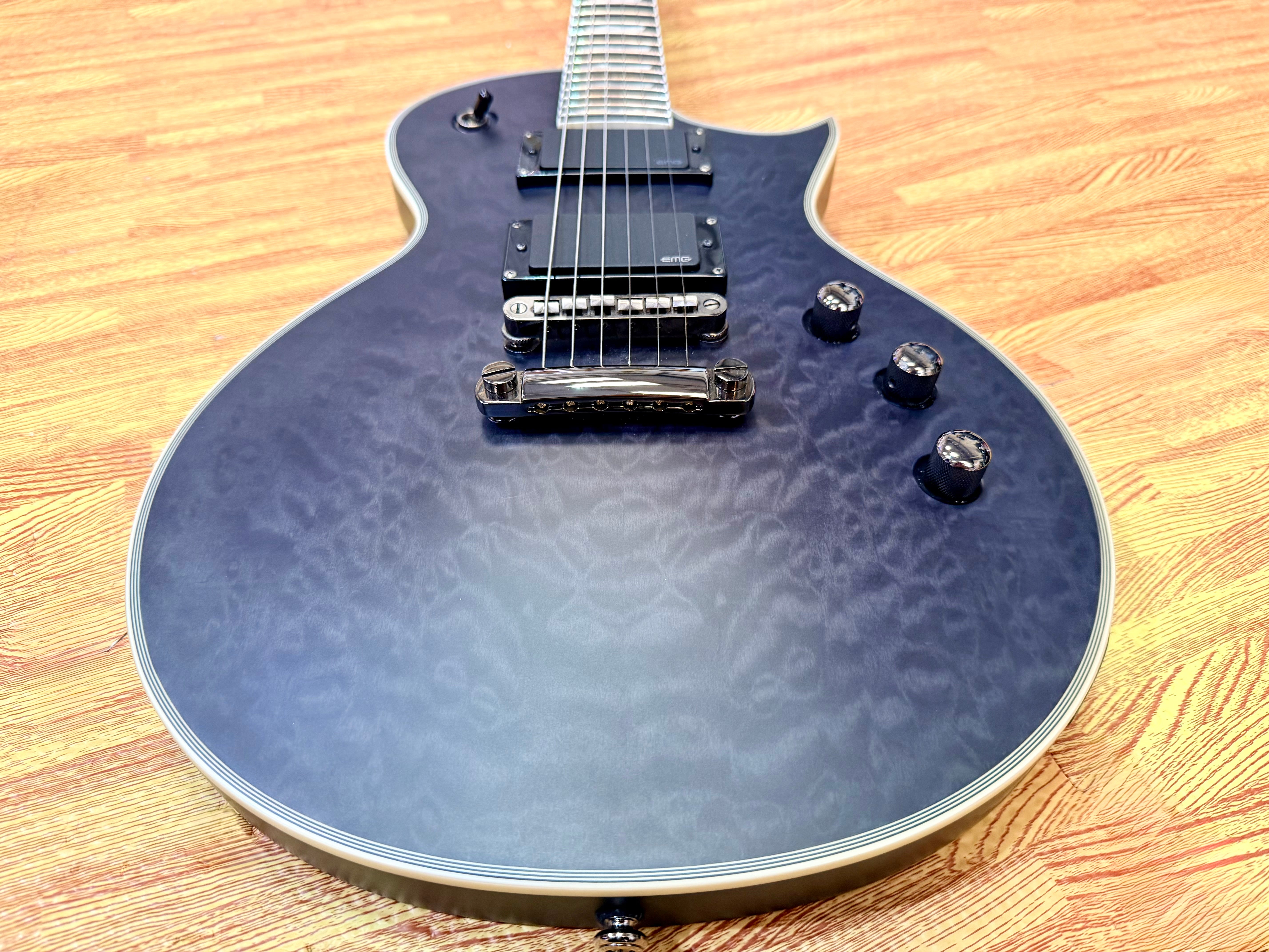 🔥MINT🔥 ESP LTD EC-401QM See Thru Black Satin~ EMG 81/60 Electric Guitar~ 2021!