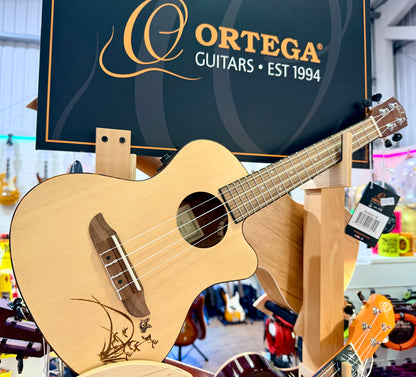 🔥NEW 2025🔥 Ortega Bonfire Series Ukelele~ Electro-Acoustuc Uke~ Natural + Bag!
