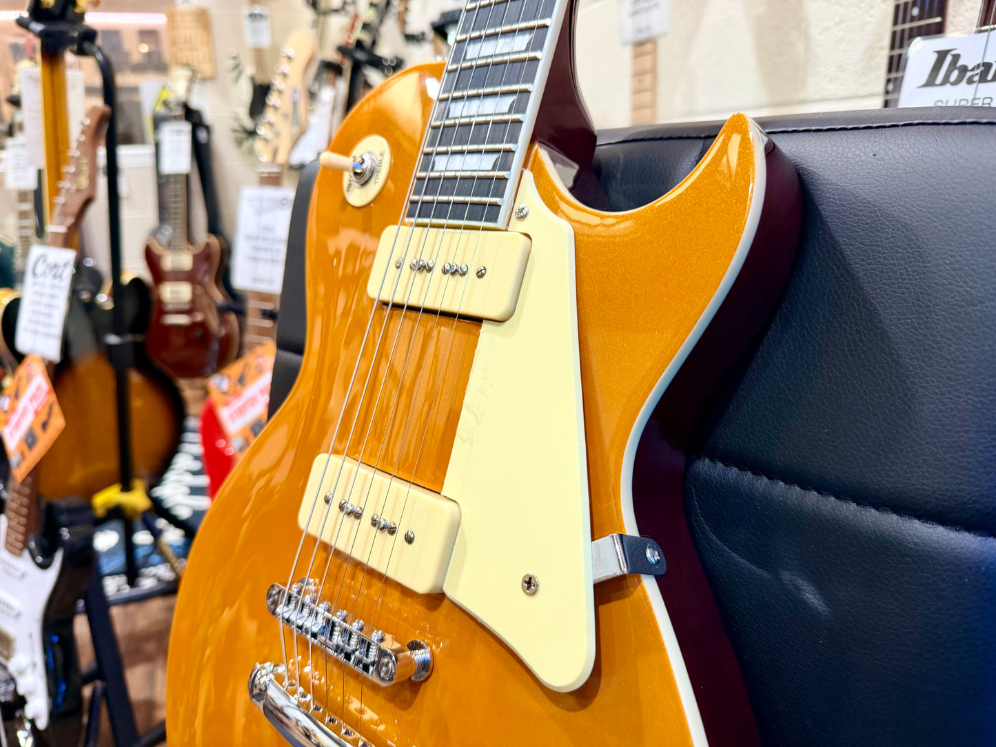 🌟MINT🌟 Harley Benton SC-450 P90 GT Classic Series~ ‘Les Paul Gold Top’ Guitar!