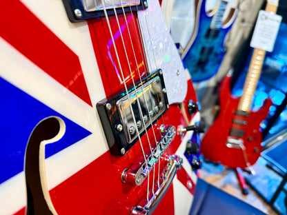 🇬🇧2025 LTD EDITION🇬🇧 Vintage Union Jack~ Semi Acoustic ‘335’ Guitar~VSA25UJ!