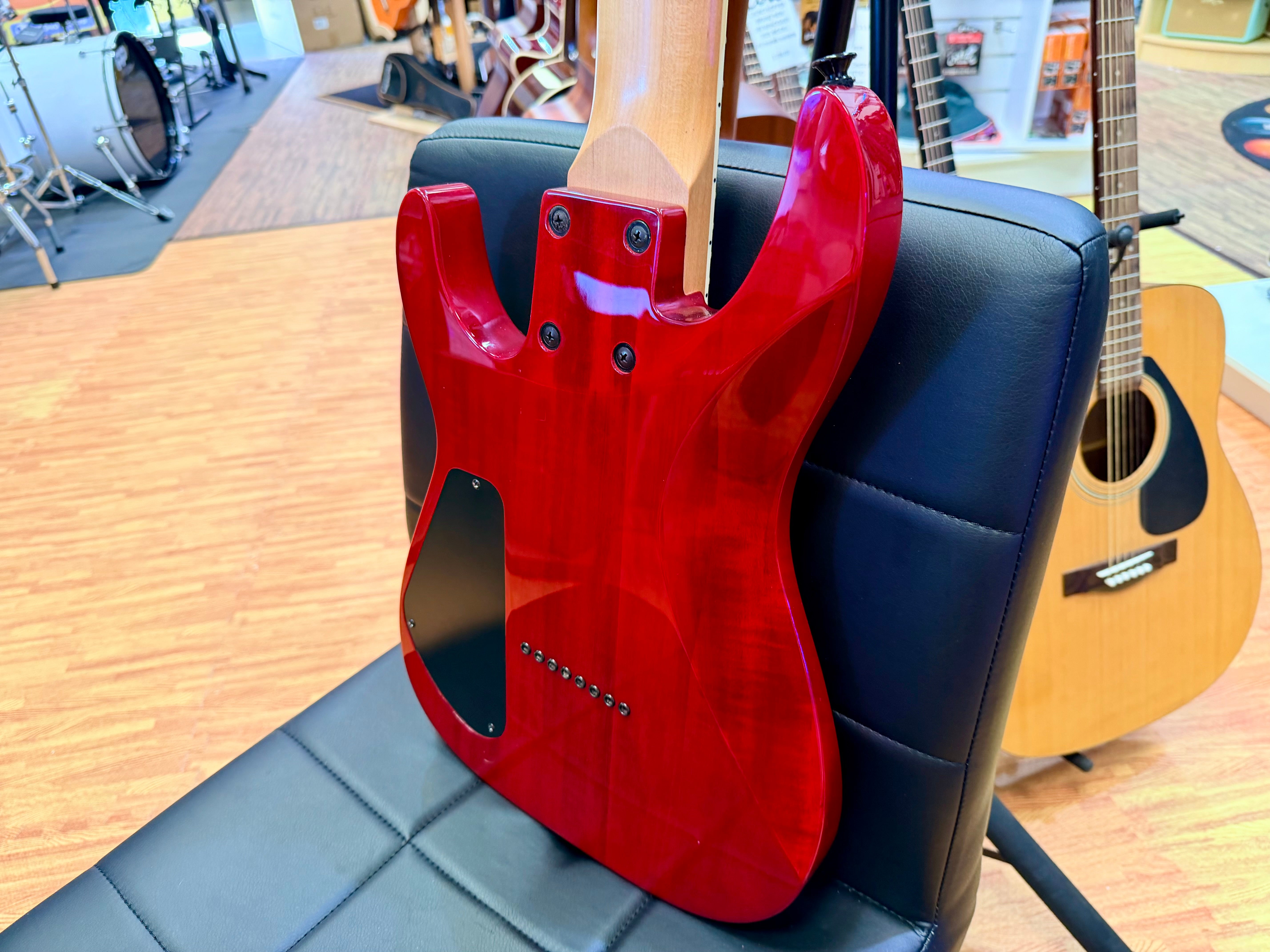 🔥 8- String 🔥 Jackson JS32-8Q Dinky Electric Guitar~ Transparent Red~ Quilted!