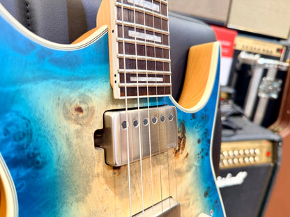 🔥2021🔥 Dean Exile Select 6 Hardtail~ Turquoise Burst Poplar Burl~ EMG Active!