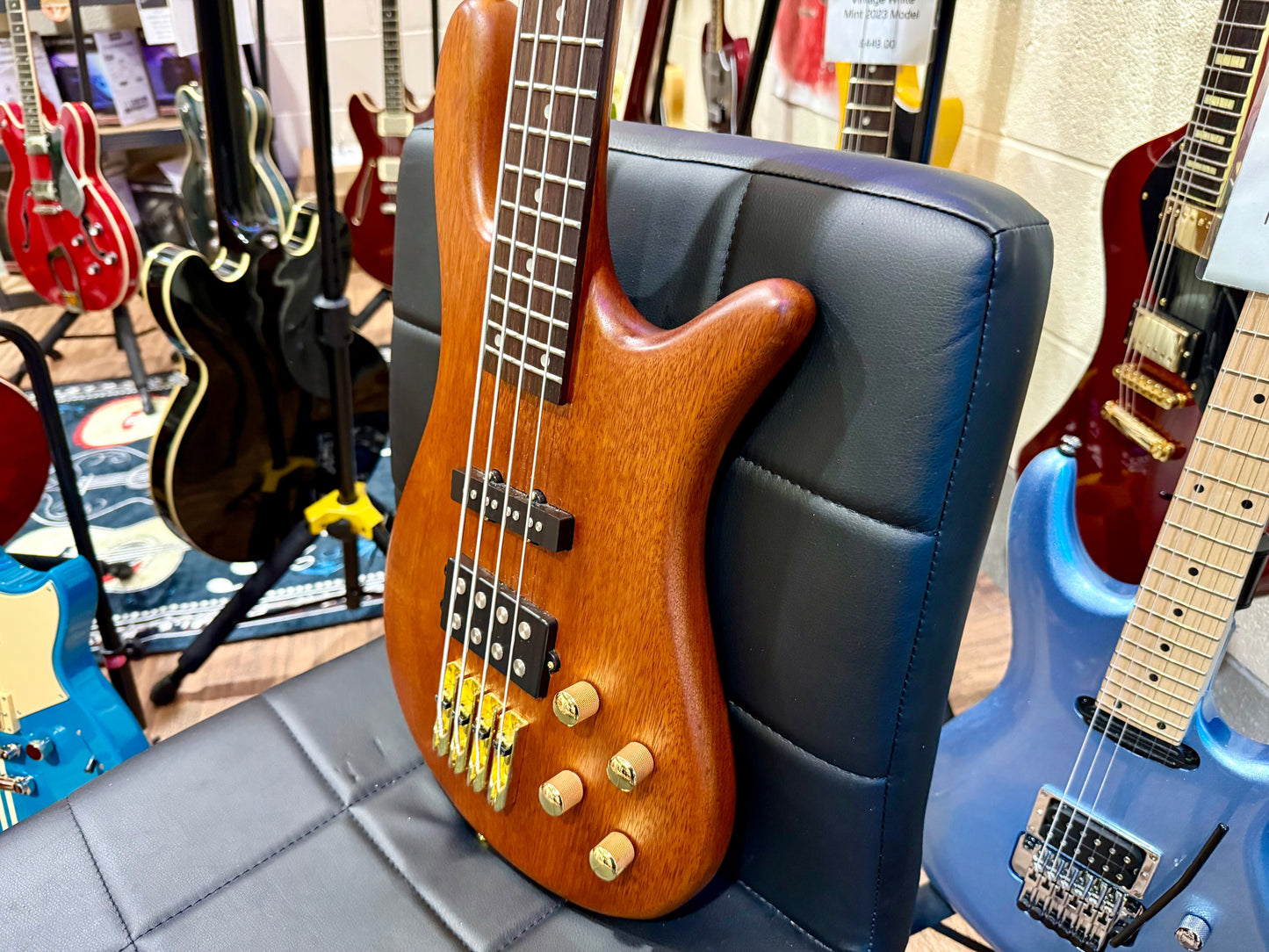 🔥CURVED BODY🔥 SX SWB1 Active Bass Guitar in Natural Satin Finish~ Arched!