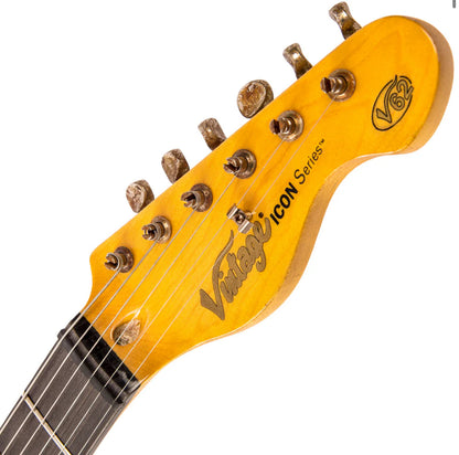 Vintage V62 ICON Telecaster Electric Guitar ~ Distressed Black