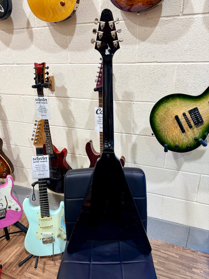 🔥MINT🔥 Epiphone Kirk Hammett 1979 Flying V Ebony~ Inspired By Gibson~ Hard Case