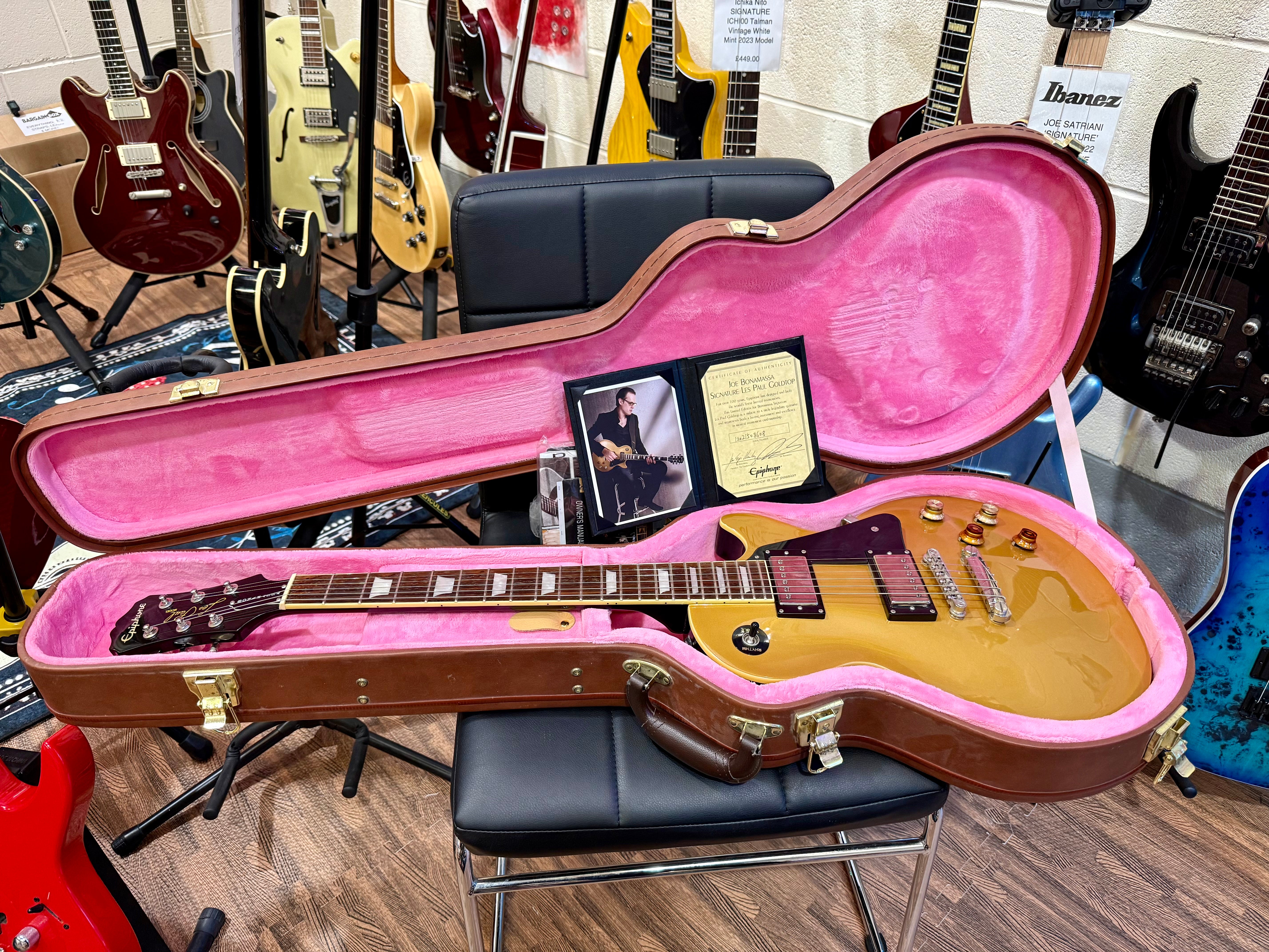 🔥2012🔥 Epiphone Les Paul Joe Bonamassa Signature Goldtop~ Hard Case~ Signed COA!
