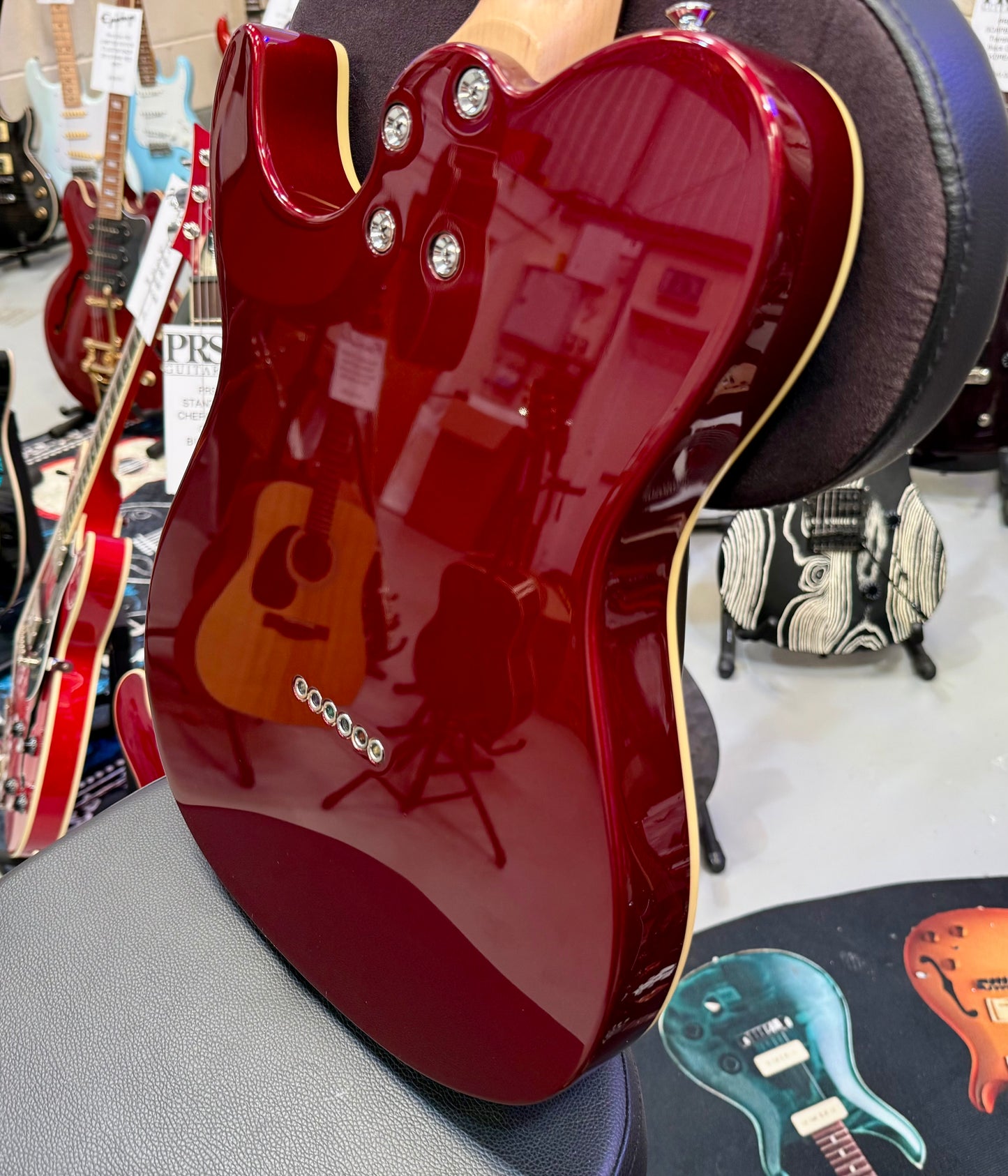 🎸 Fret-King Country Squire Stealth~ Candy Apple Red~ Telecaster Shape~ 2022 🎸
