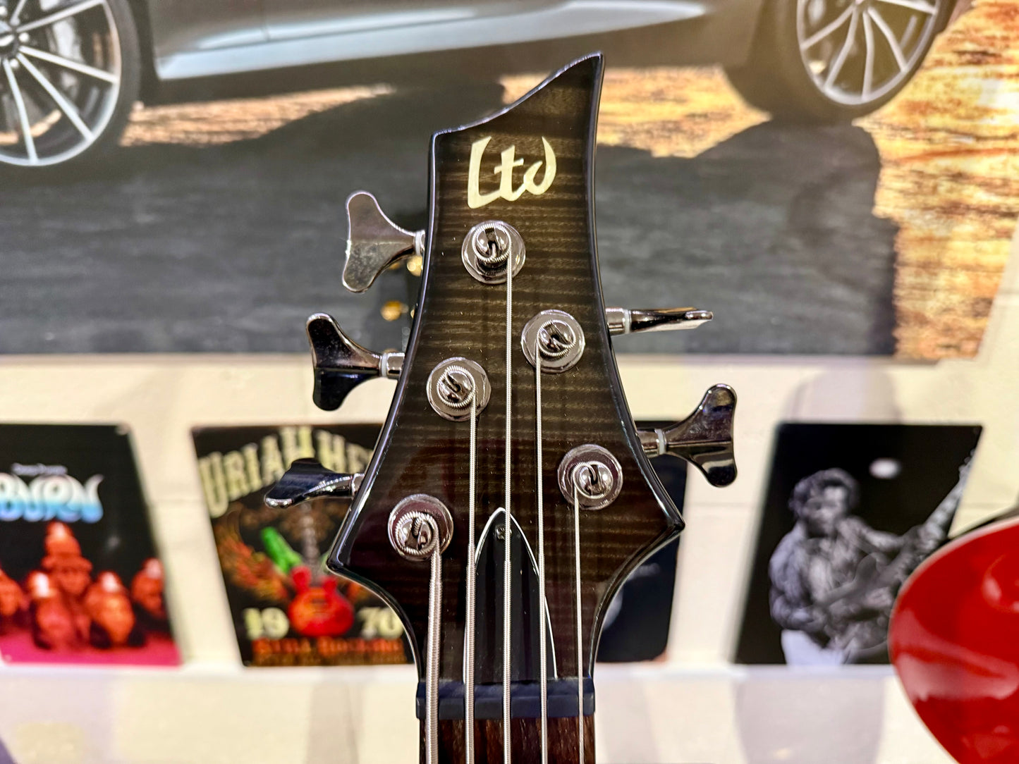 🔥5 STRING BASS🔥 ESP Ltd F-415FM~ See Thru Black~ EMG Pickups~ Electric Bass!