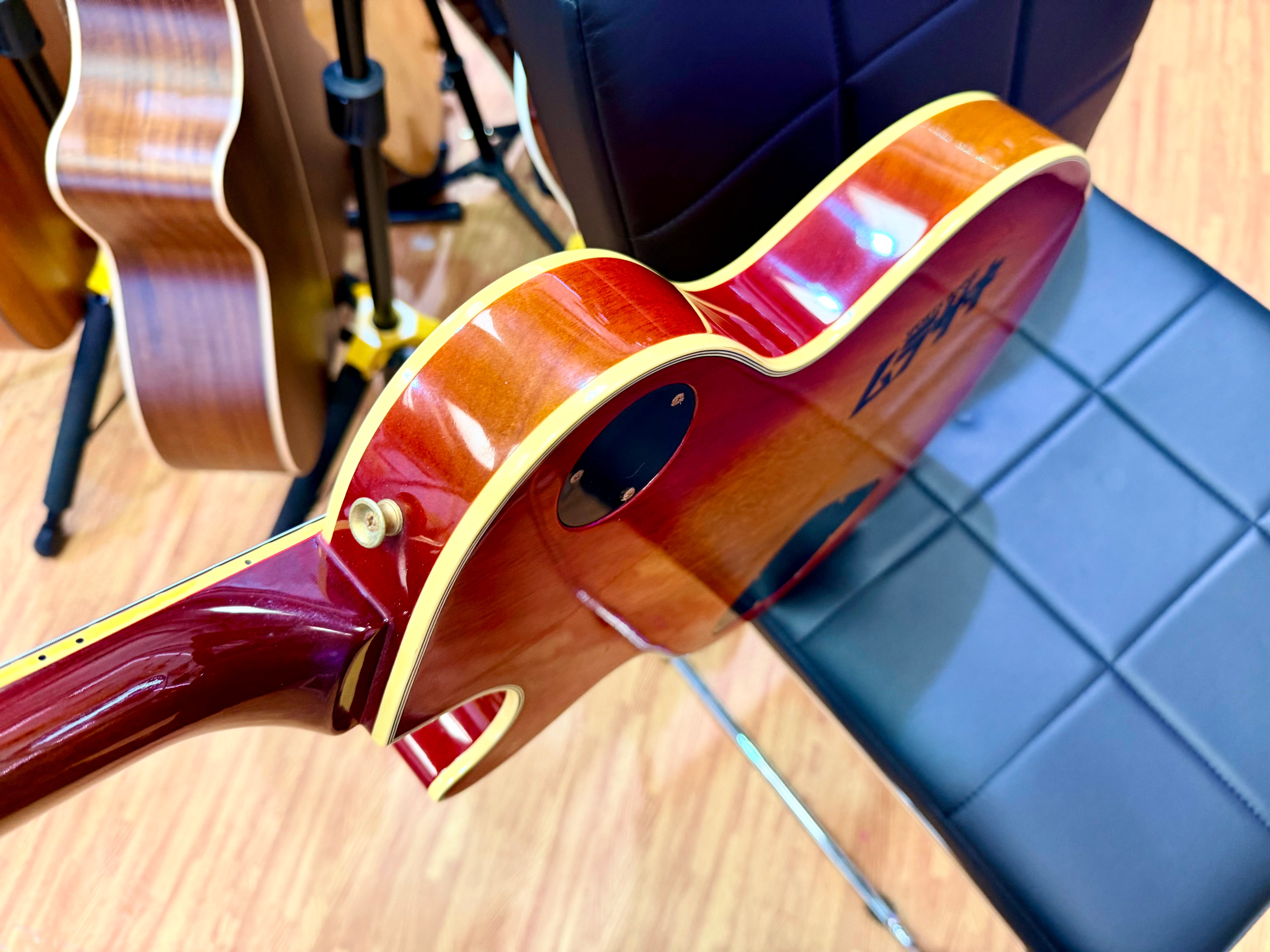 🔥1980’s MIJ🔥 Burny Les Paul Custom~ Cherry Sunburst~ Ebony~ Japan Import 🇯🇵
