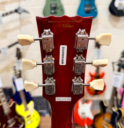 🔥B-STOCK🔥 NEW Vintage V100AFD Flamed Amber Paradise Electric Guitar~ Les Paul!