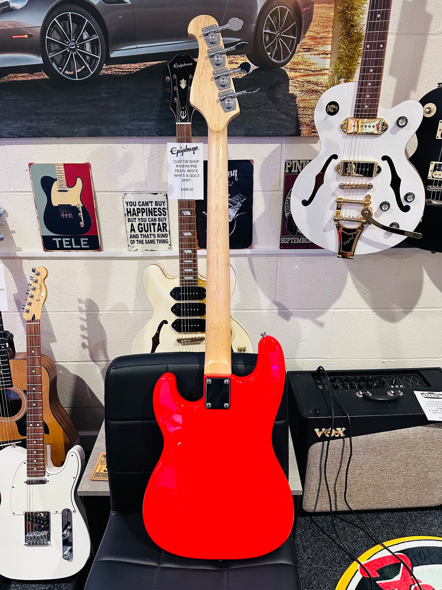 🎸NEW🎸 Johnny Brook P Bass Guitar~ Electric Precision Style~ Gloss Red!
