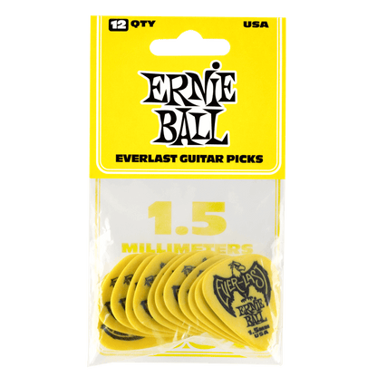 Ernie Ball Everlast Picks- 1.5mm Yellow 12 Pack