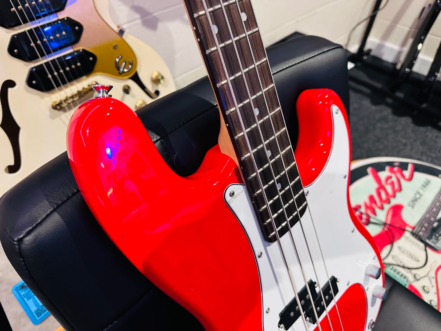 🎸NEW🎸 Johnny Brook P Bass Guitar~ Electric Precision Style~ Gloss Red!