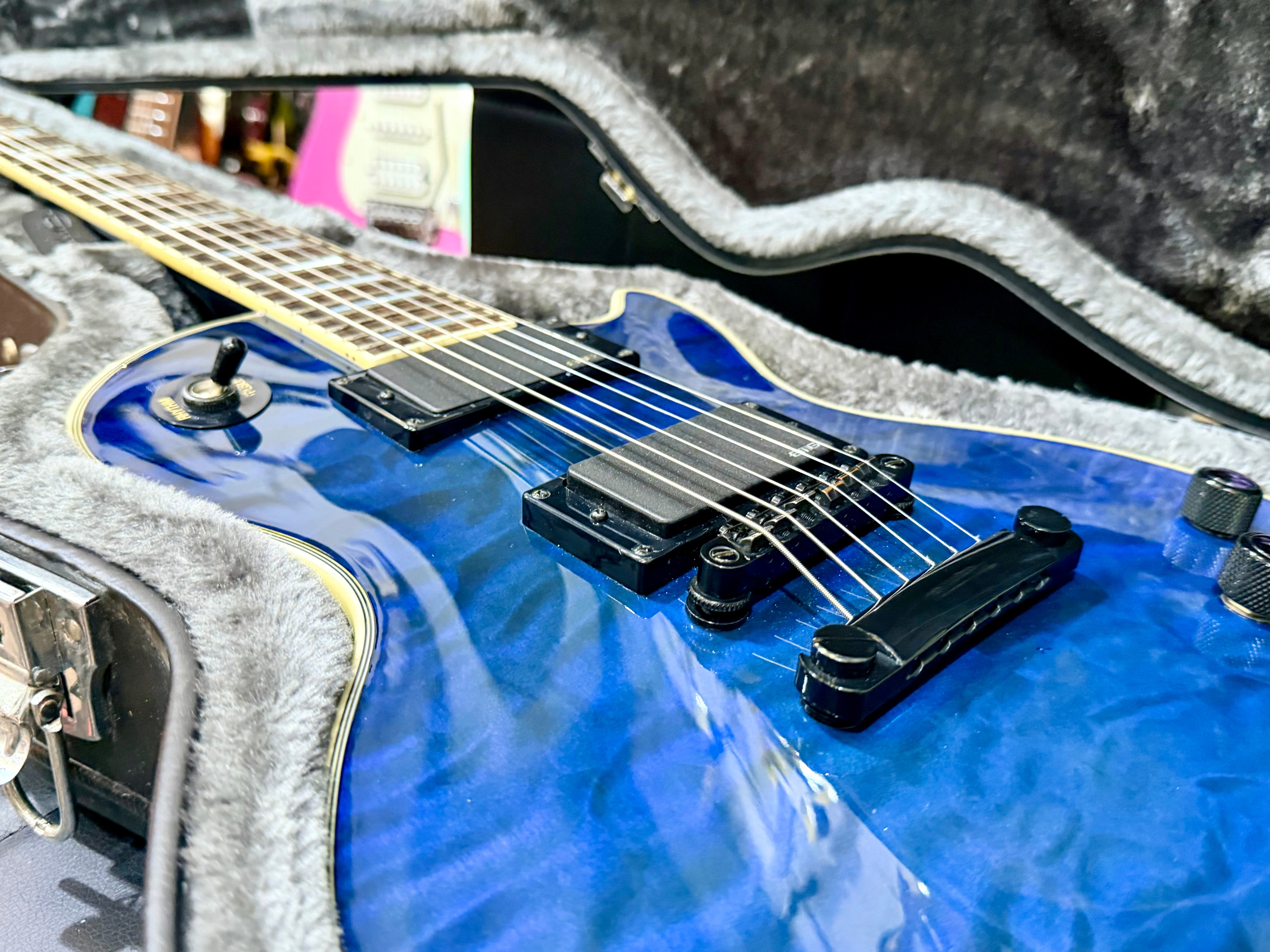 🔥2015🔥 Epiphone Les Paul Prophecy Custom Plus EX~ Midnight Sapphire~ EMG P’Ups