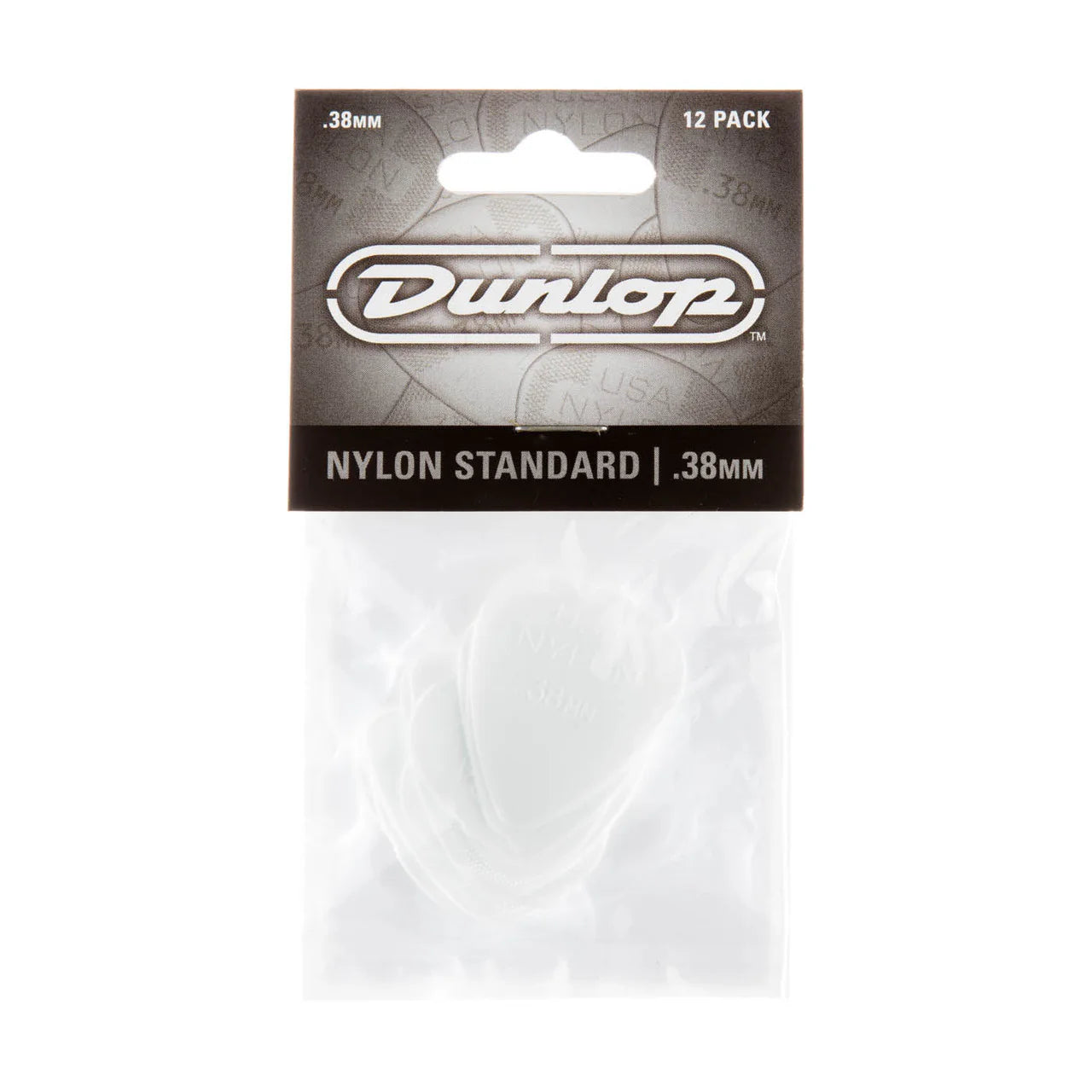 Jim Dunlop Nylon Standard .38mm Guitar Plectrums Player Pack (12-Picks)