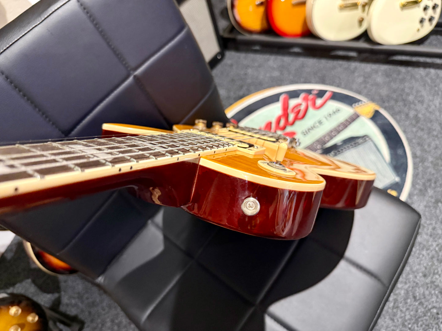 🌟MINT🌟 Vintage V100AFD Flamed Amber Paradise Electric Guitar~ Slash Les Paul!