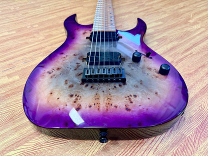 ⚡️NEW⚡️ Spira S-457 7 String Trans Purple~ Poplar Burl Top Electric Guitar~ 2026