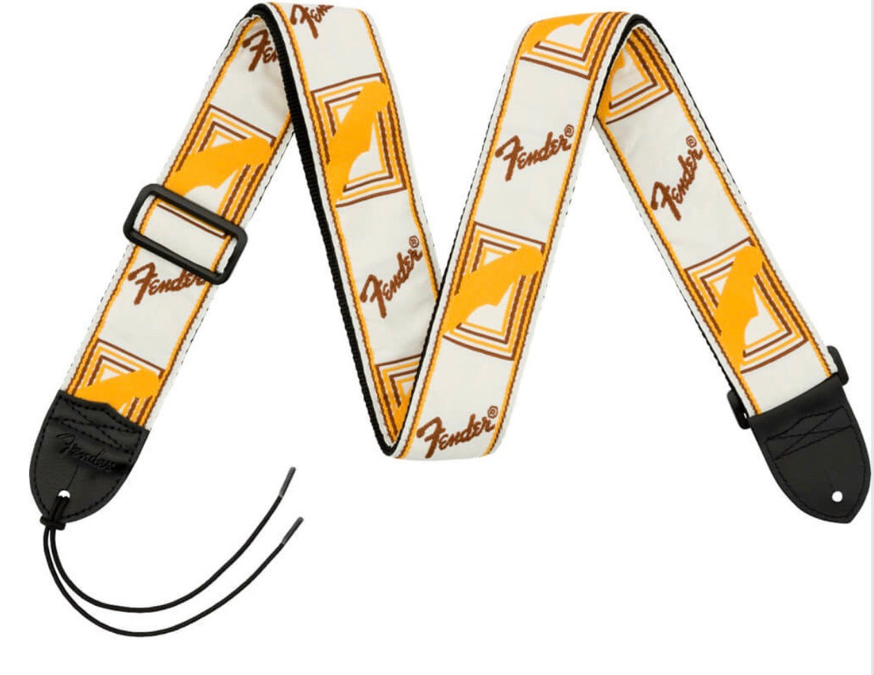Fender Monogrammed Guitar Strap - White/Brown/Yellow