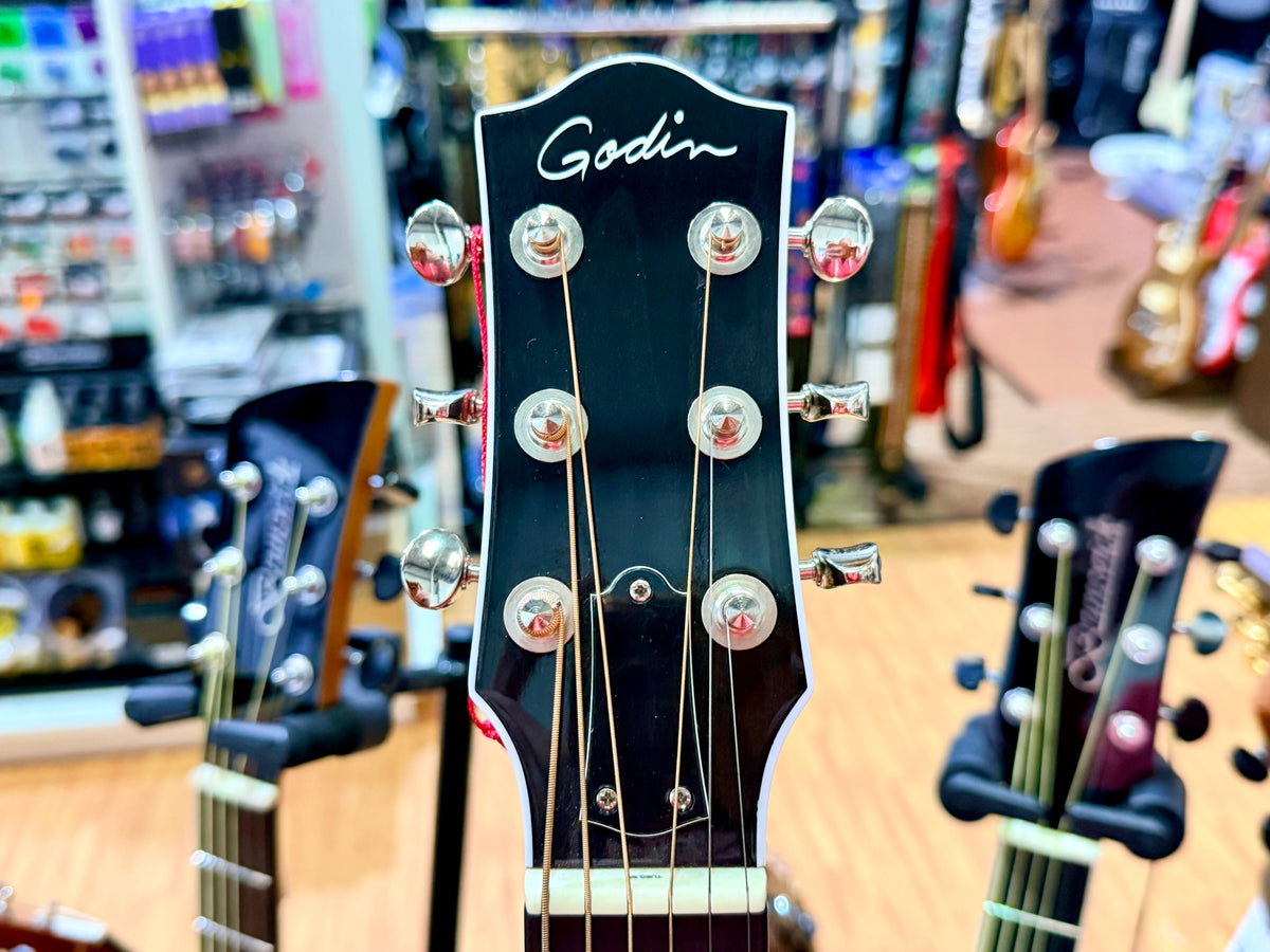 Godin Rialto JR Satina Gray HG Q-Discrete~ Canadian Made~ Wild Cherry~ Ex-Demo