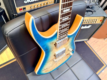 🔥2021🔥 Dean Exile Select 6 Hardtail~ Turquoise Burst Poplar Burl~ EMG Active!