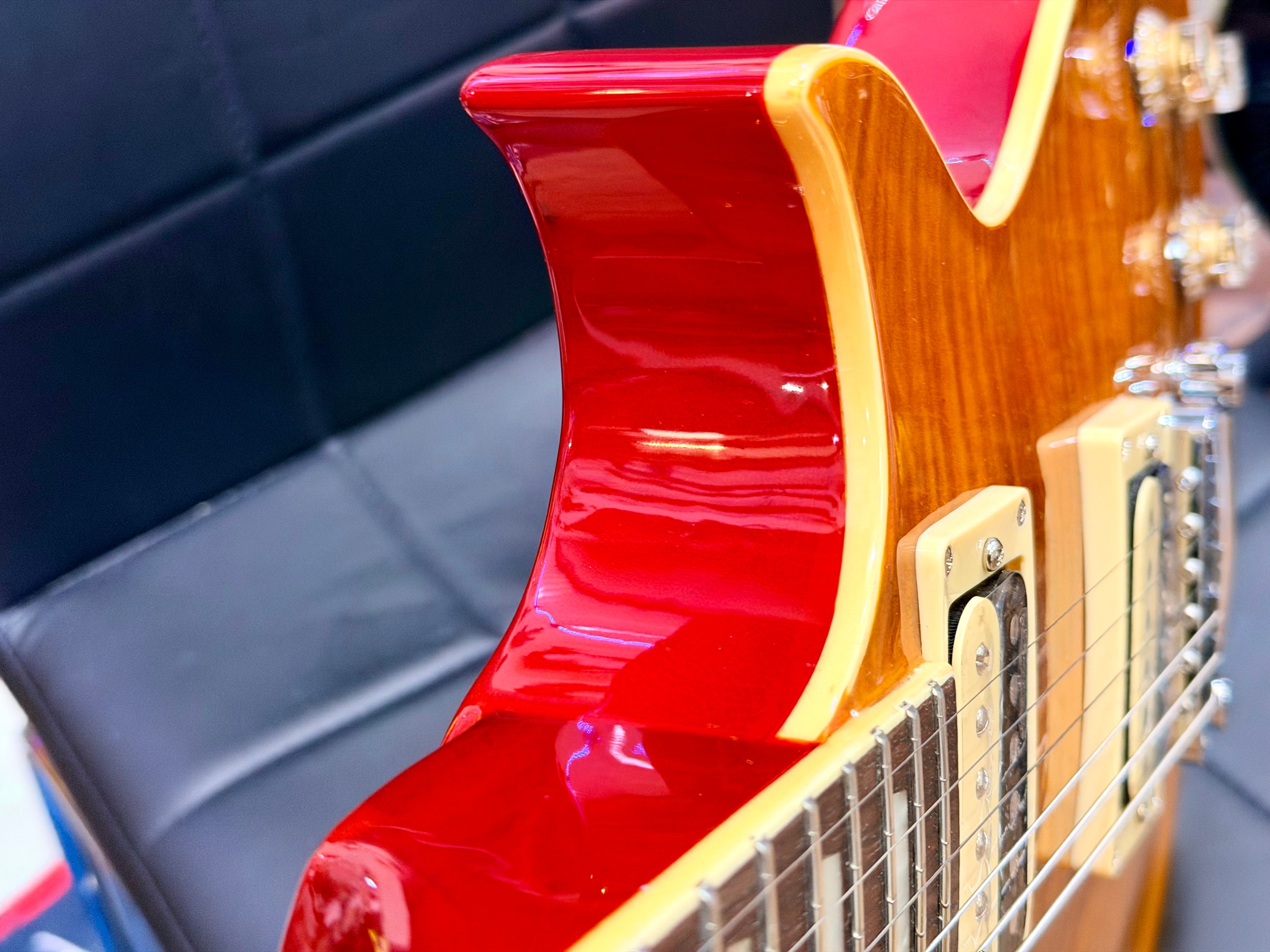 🔥B-STOCK🔥 NEW Vintage V100AFD Flamed Amber Paradise Electric Guitar~ Les Paul!