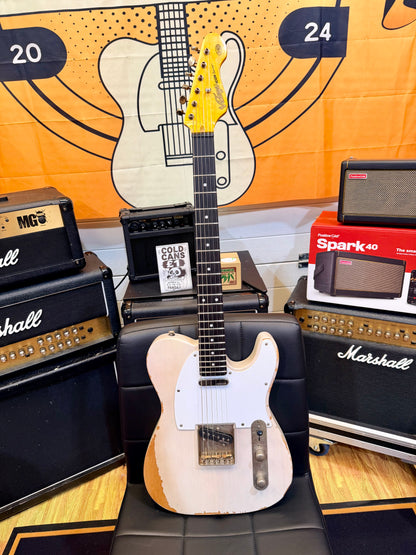 🔥 Vintage V62 ICON Distressed Ash Blonde Telecaster Style Wilkinson Pickups 🔥