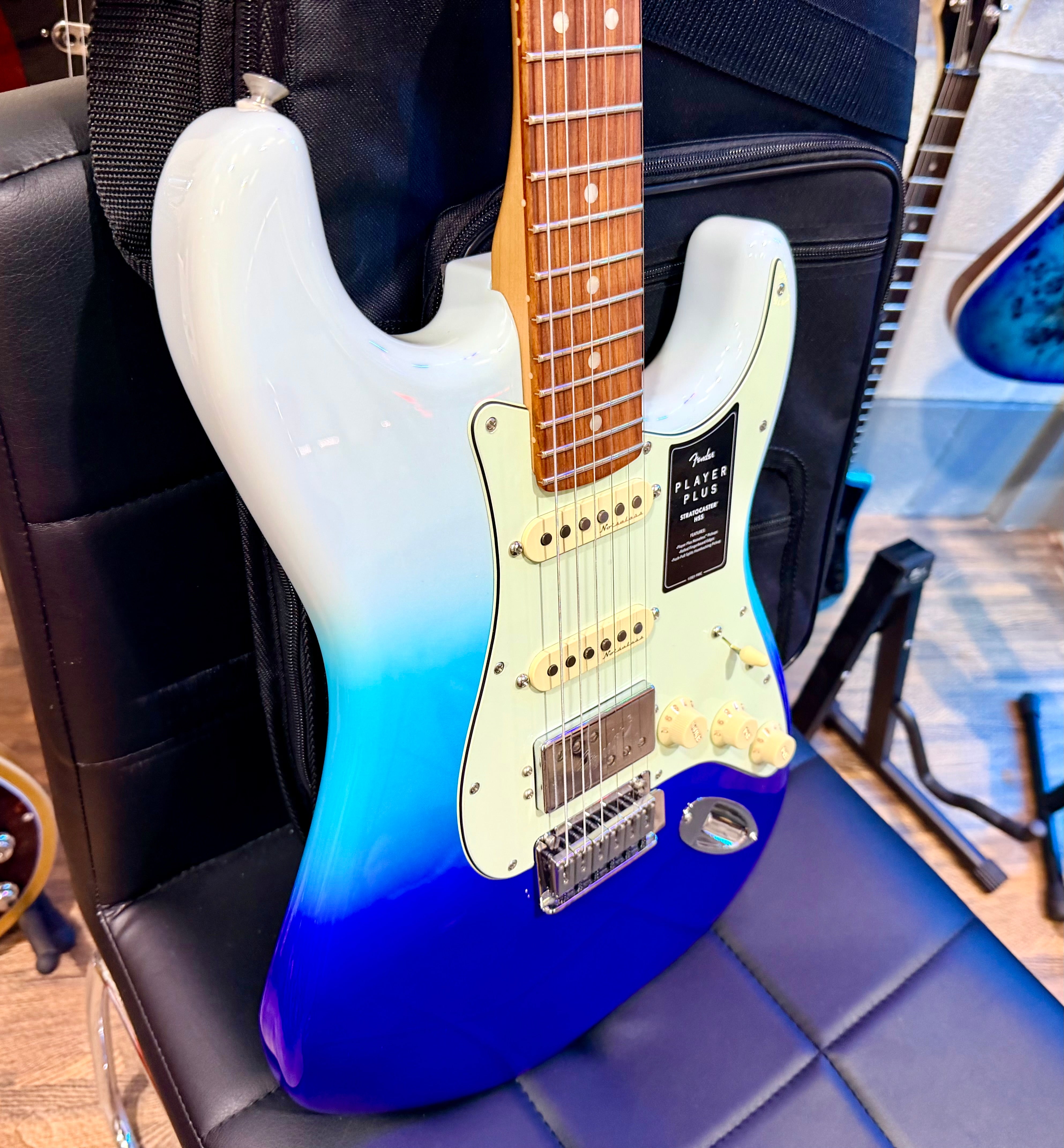 🌟NEW🌟 Fender Player Plus Stratocaster HSS~ Belair Blue Fade~ Mexican Strat!