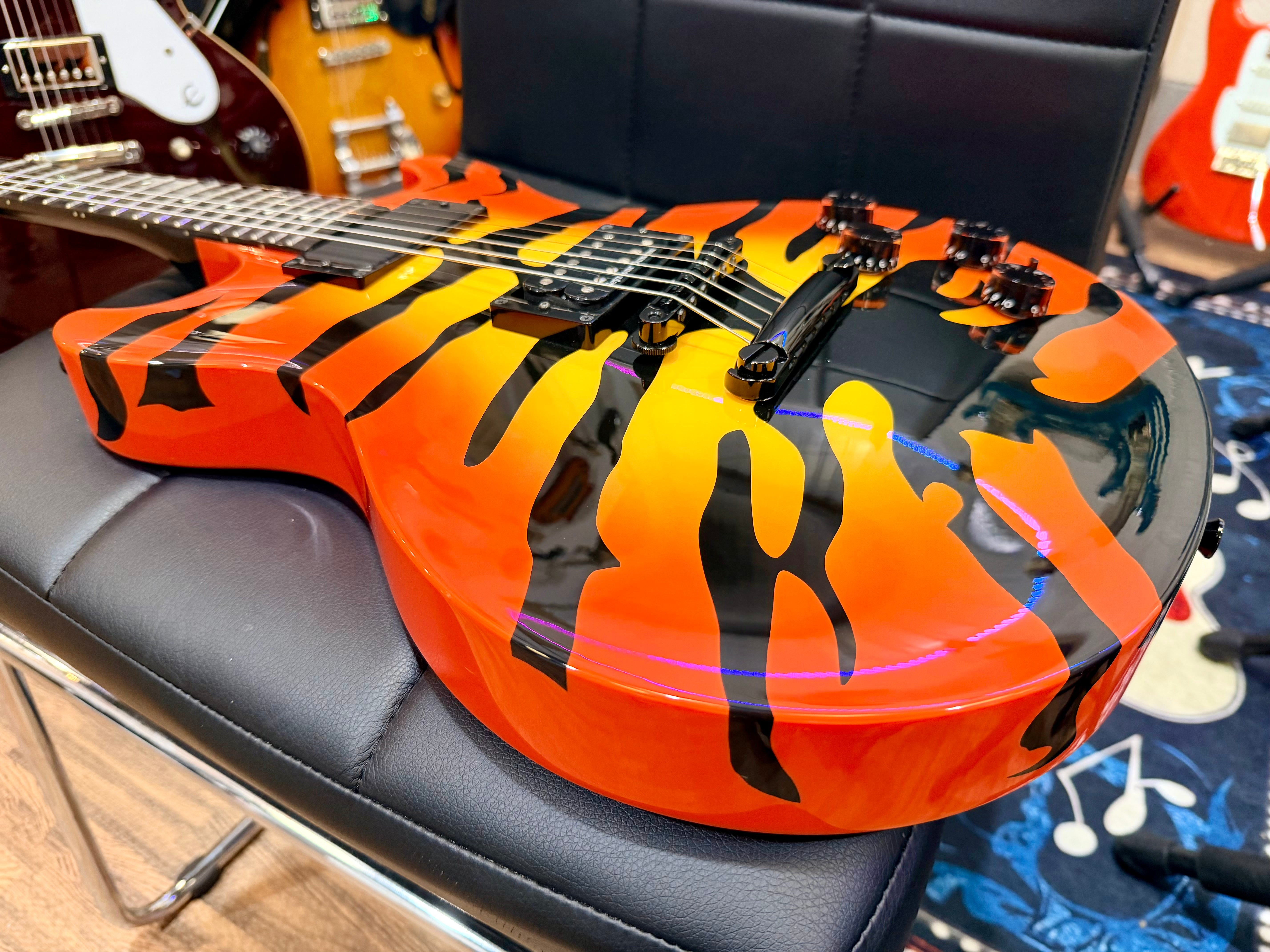 🐯 Edwards ESP E-SR-Kellogg Orange Tiger~ Sukeroku Ken Yokoyama~Made In Japan 🐯