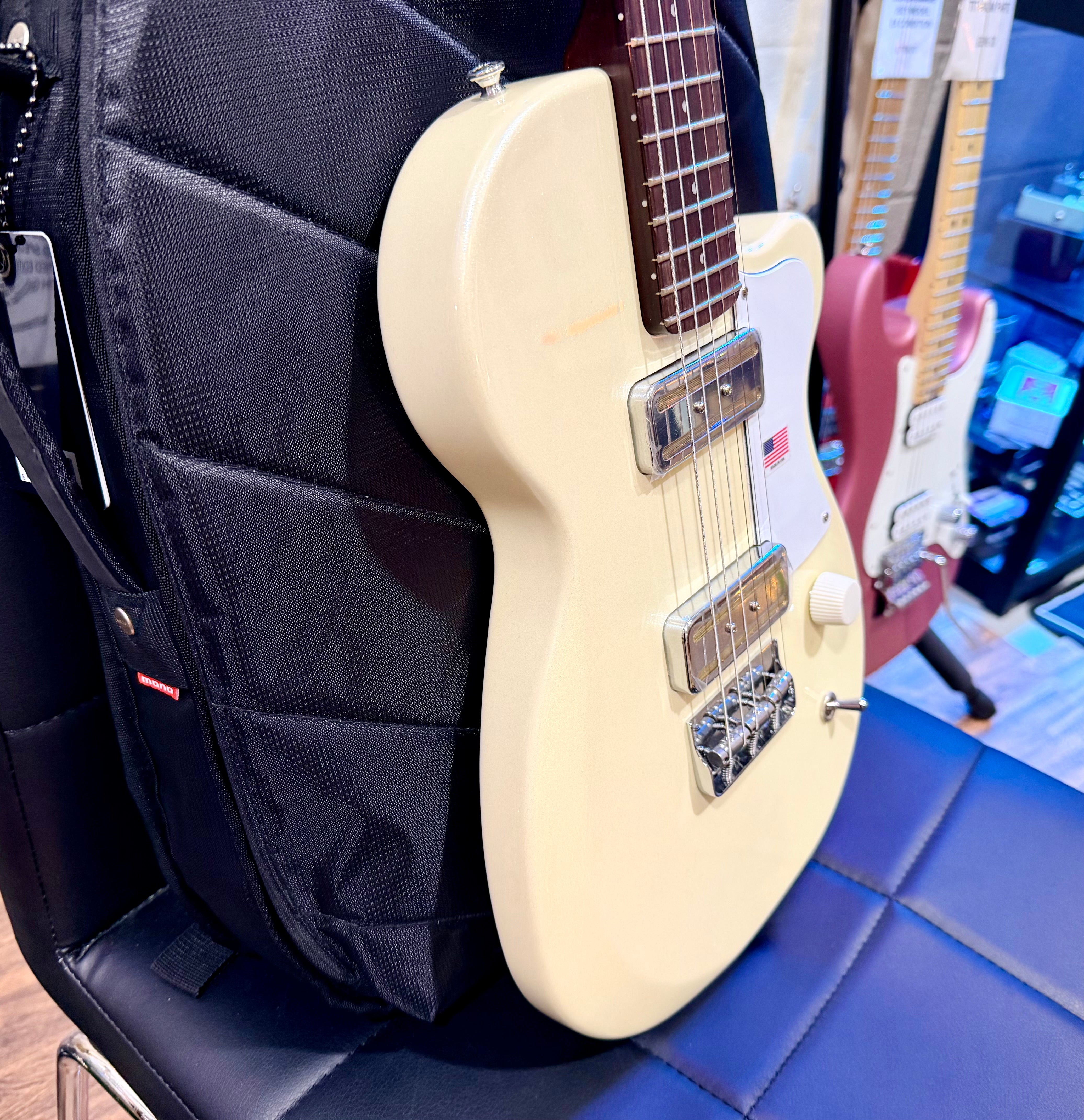 🌟NEW🌟 Harmony Juno Standard Electric~ Pearl White Gold Foil P90 + Mono Case!