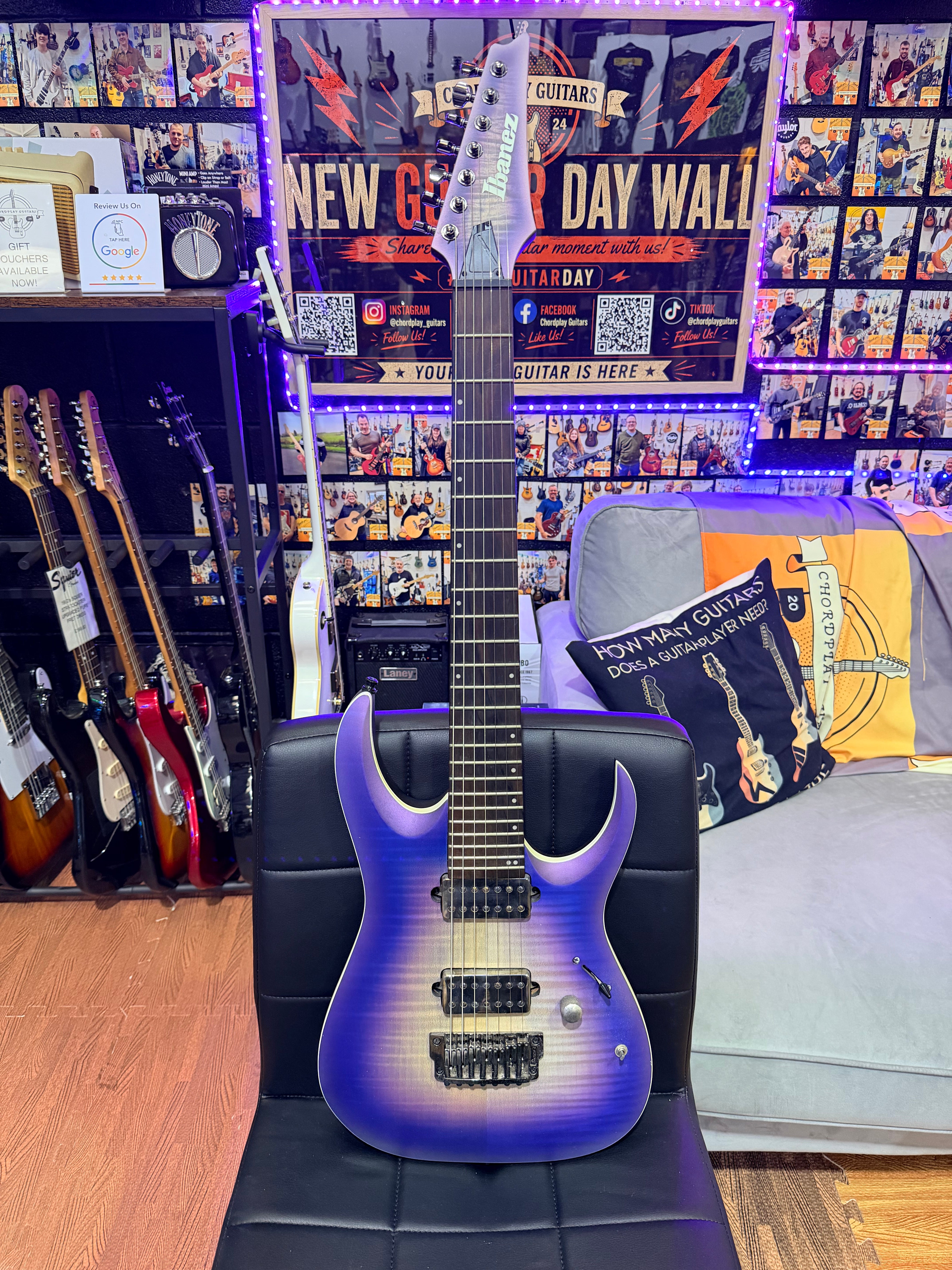 🔥2019🔥 Ibanez RGA71AL Axion Label 7 String~ Indigo Aurora Burst~ Bare Knuckle!