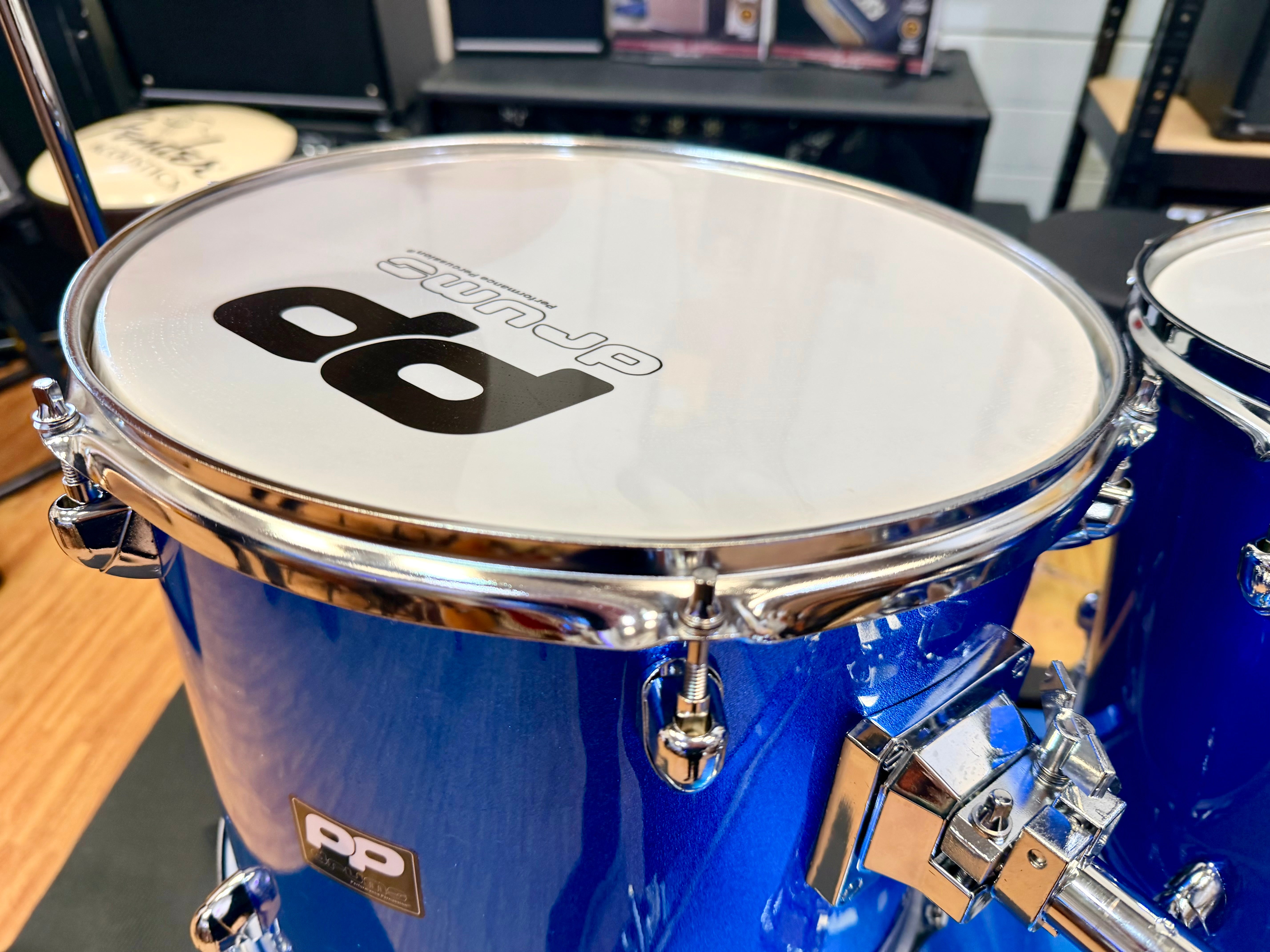 🥁 Performance Percussion PP250 5-Piece Drum Kit~ Metallic Blue Acoustic Set 🥁